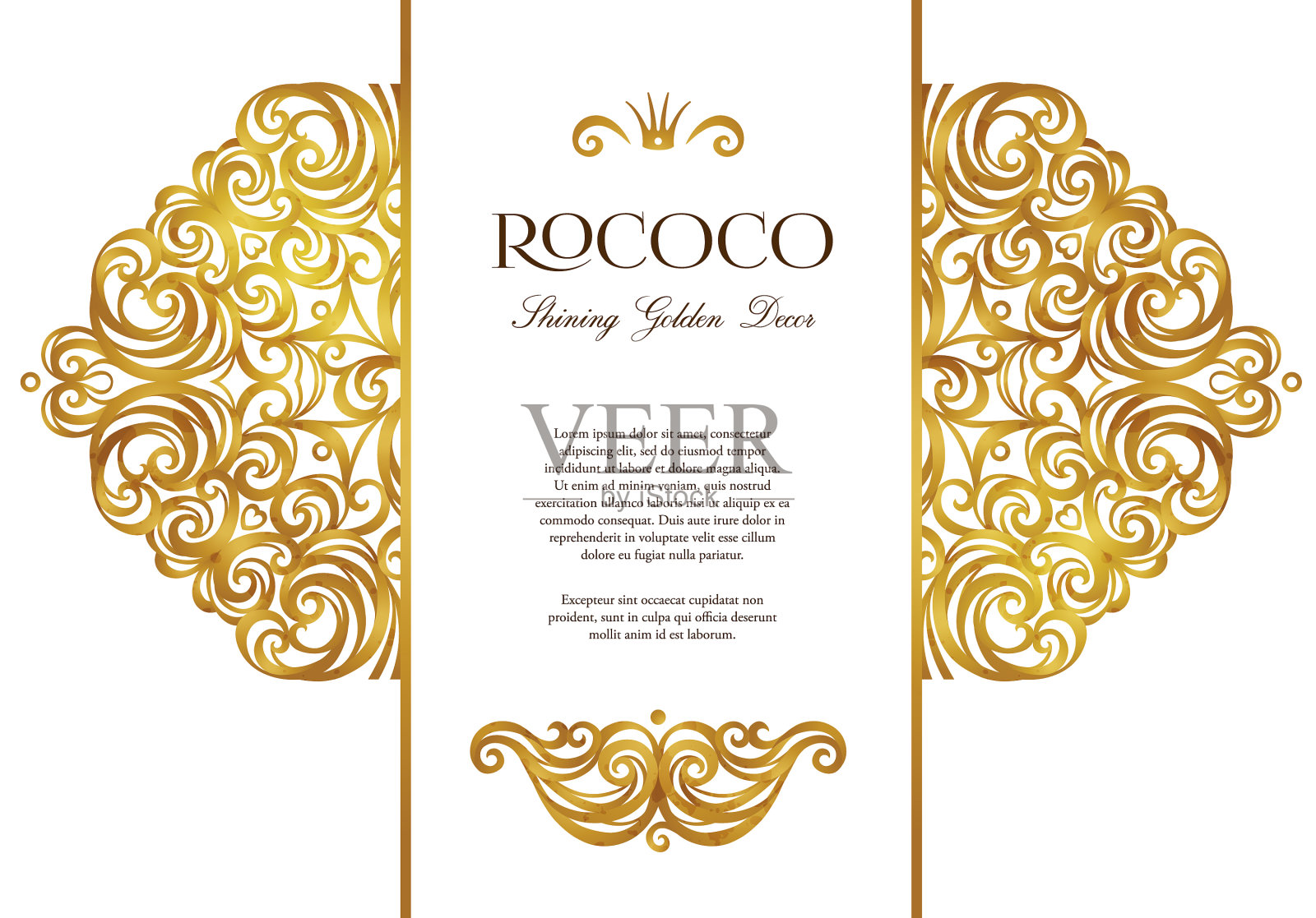 维多利亚风格的复古金框插画图片素材