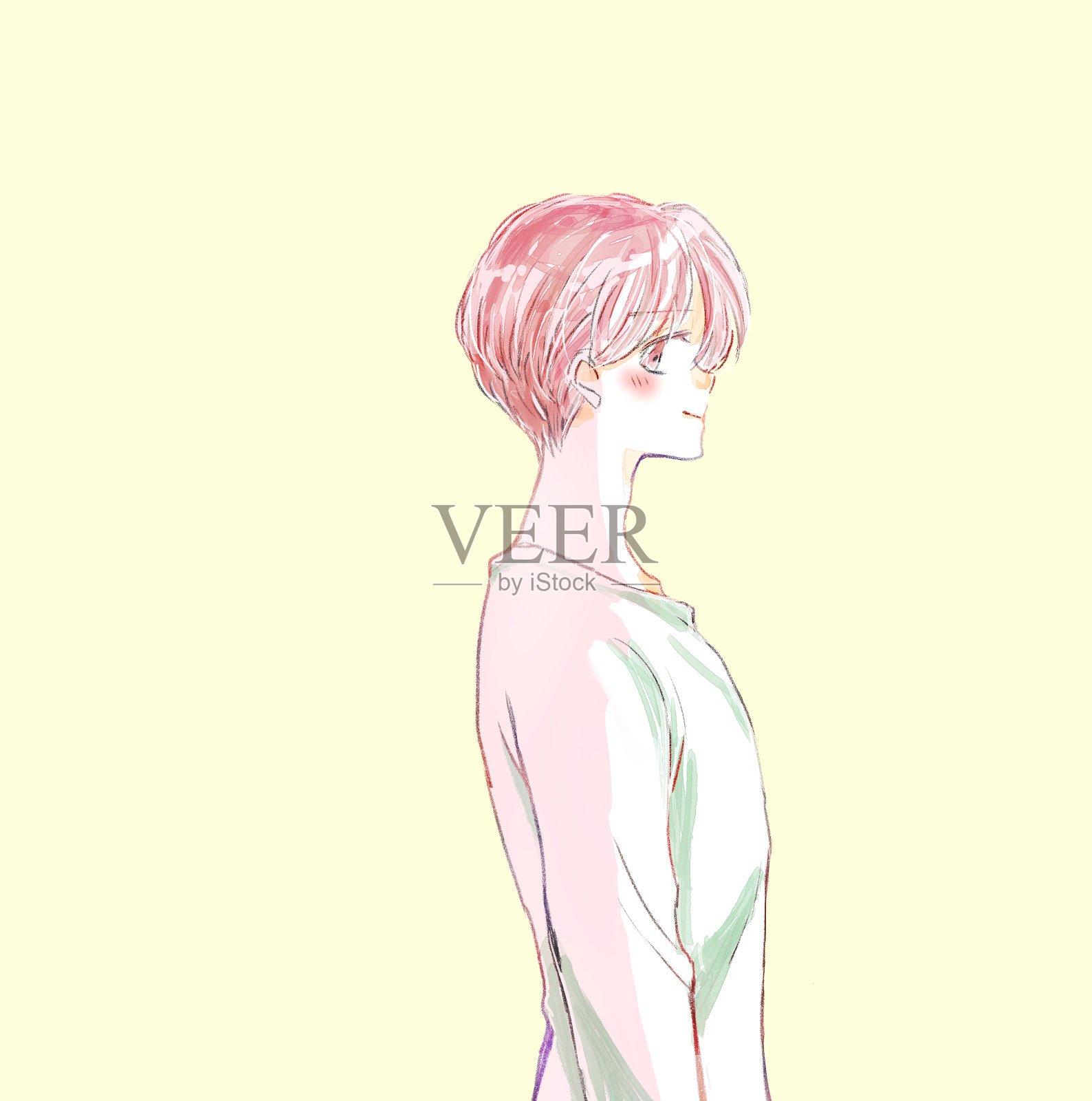 一个幸福的人的写照插画图片素材