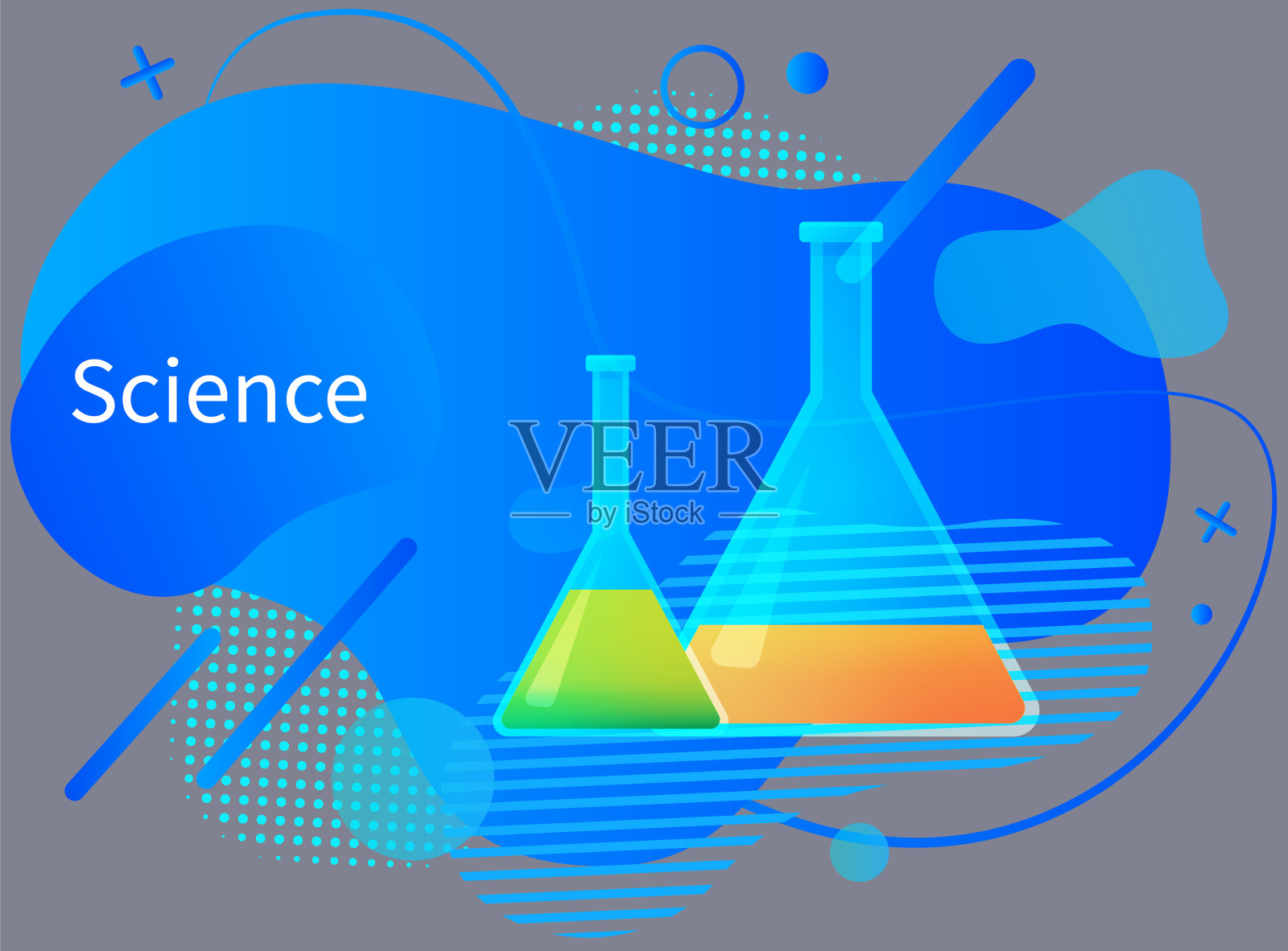 矢量医学图标结构和血液成分。生物材料成分烧瓶,试管插画图片素材