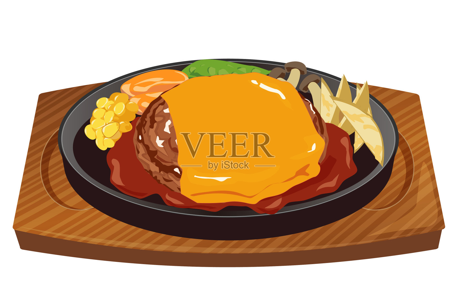 芝士汉堡插画图片素材