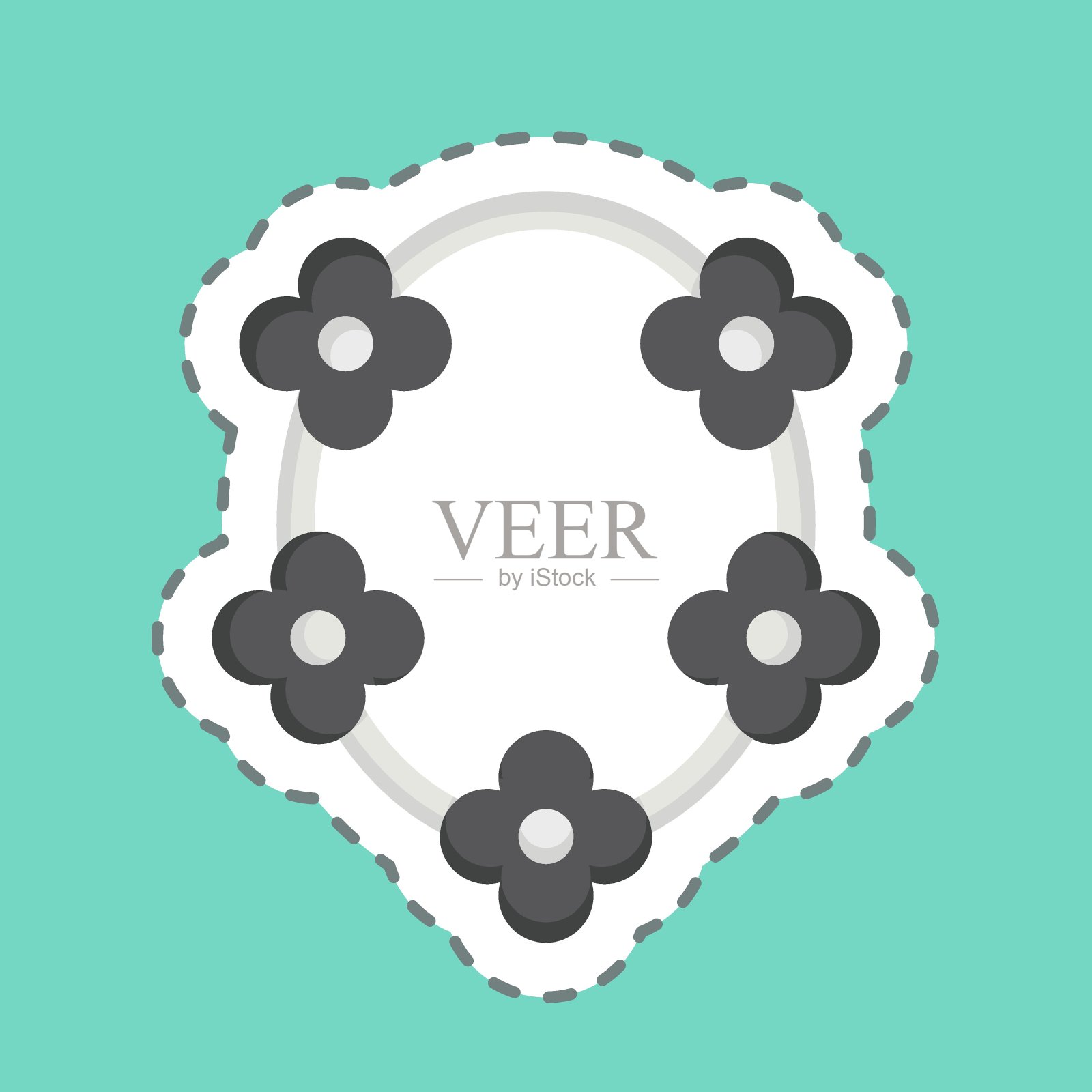 贴纸线切断Nexlace。与装饰符号有关。简单的设计可编辑。简单的说明插画图片素材