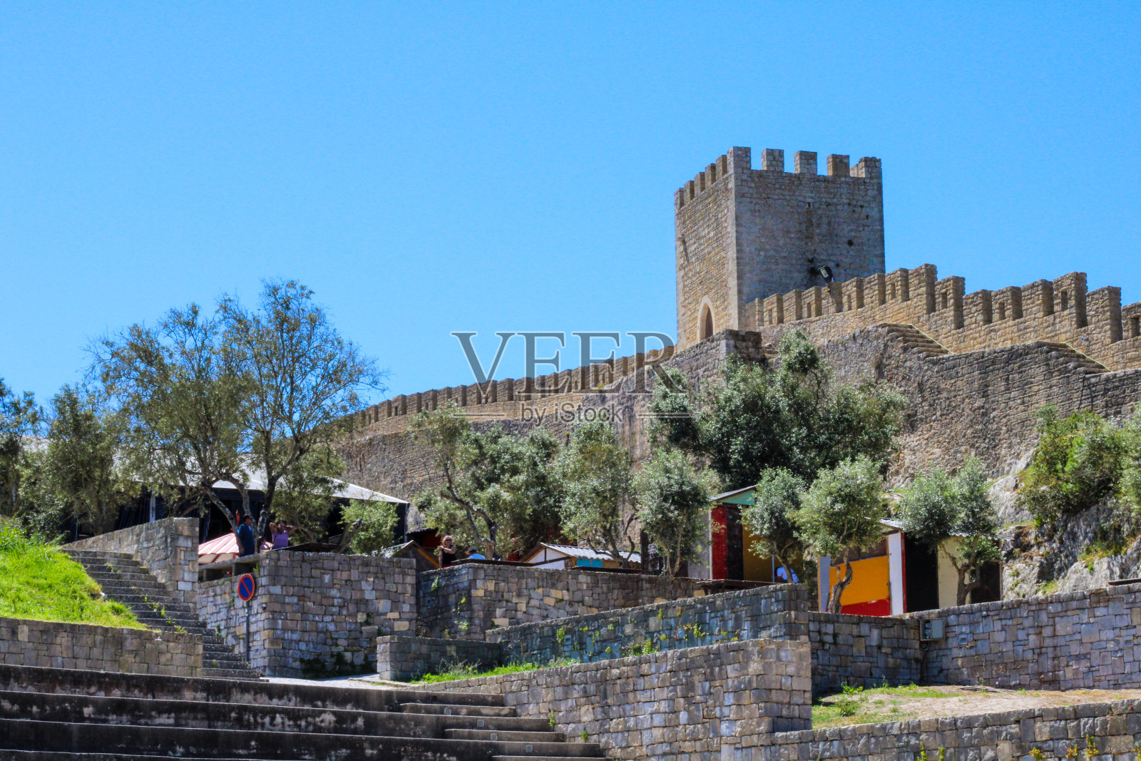 奥比多斯城堡是葡萄牙一个中世纪设防的村庄。照片摄影图片