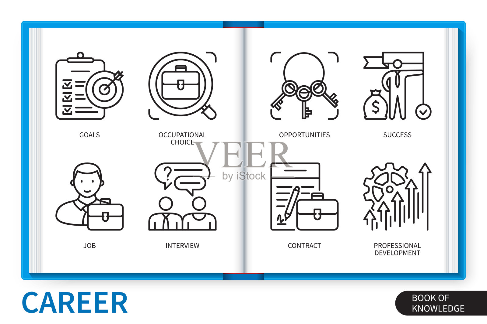 职业信息图表线性图标集合插画图片素材