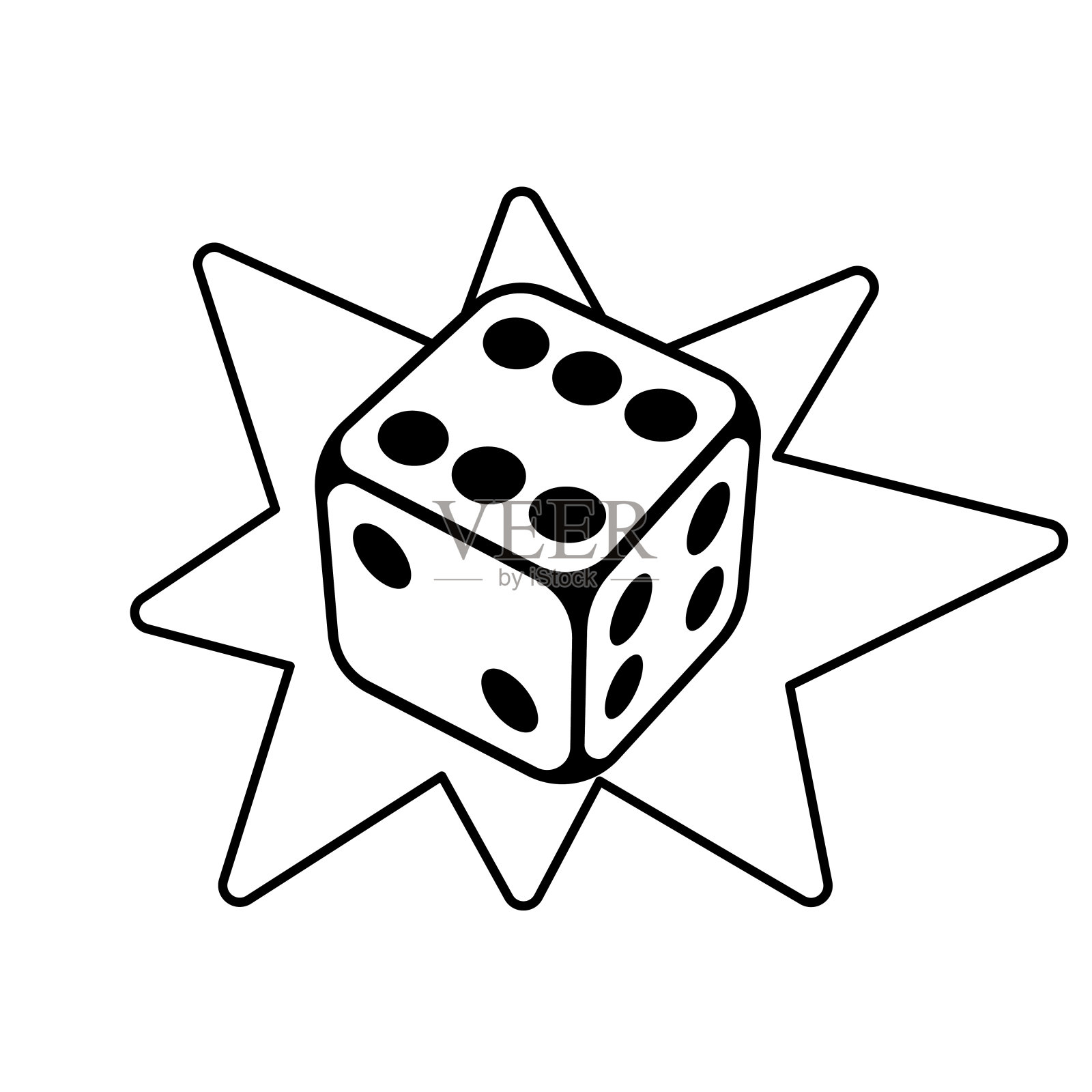 玩骰子插图。游戏骰子图像。赌场和博彩背景。插画图片素材