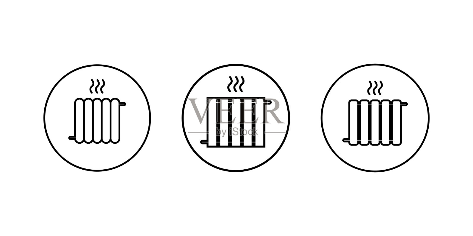 暖气片的设计。家庭气候系统。冬季概念。插画图片素材