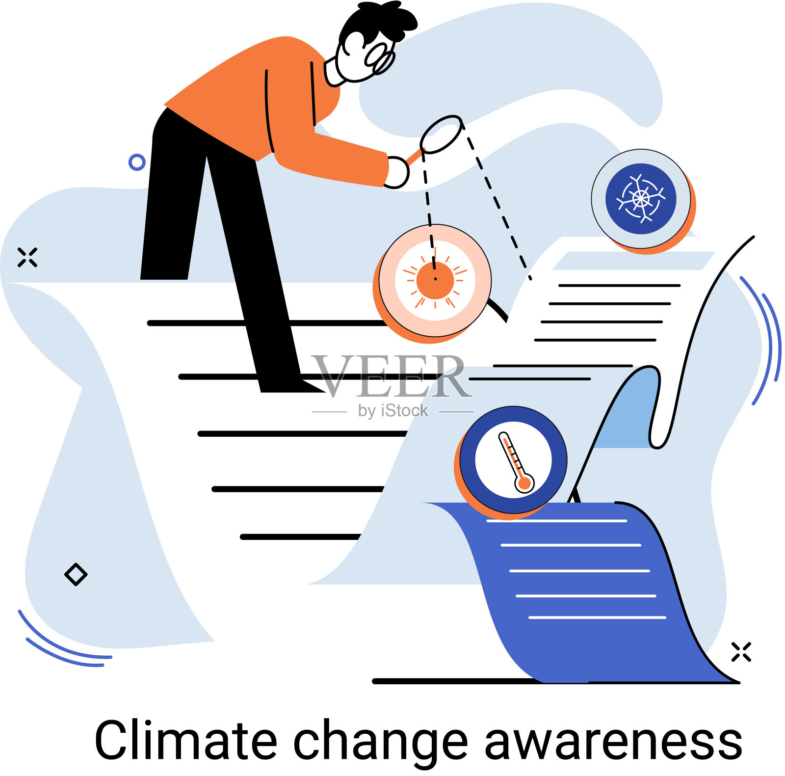 改变气候意识隐喻,拯救地球,世界环境日,全球变暖生态问题插画图片素材