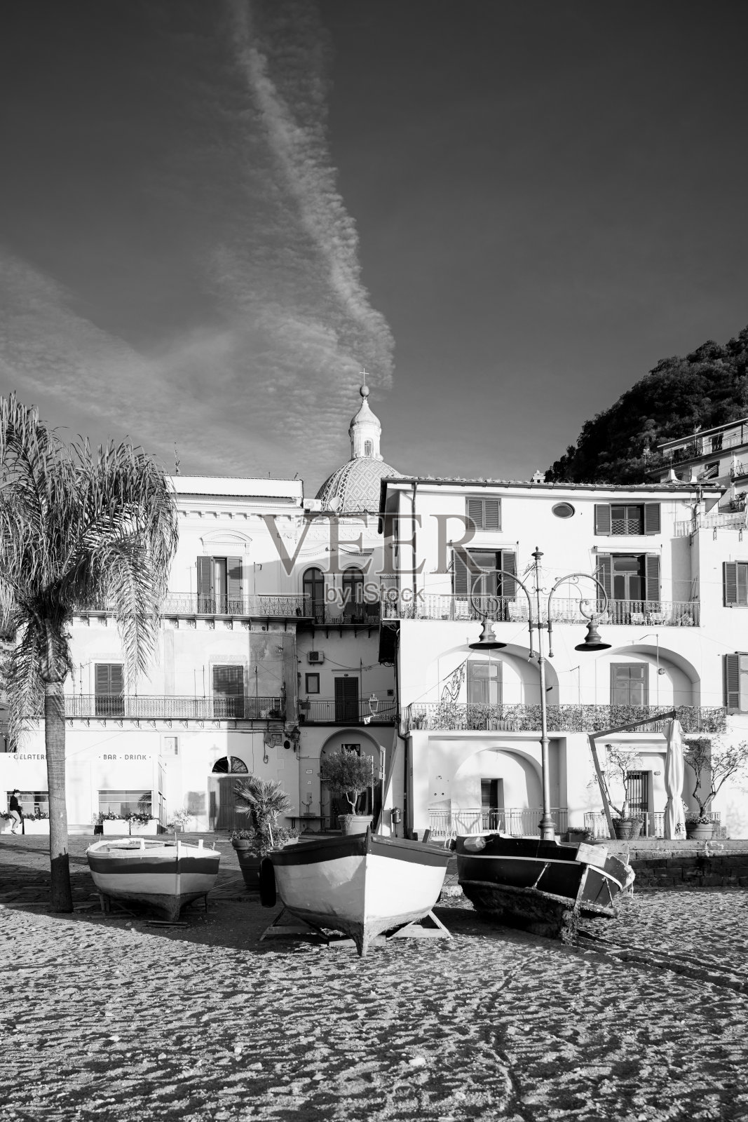 在阿马尔菲海岸的塞塔拉,以凤尾鱼而闻名照片摄影图片