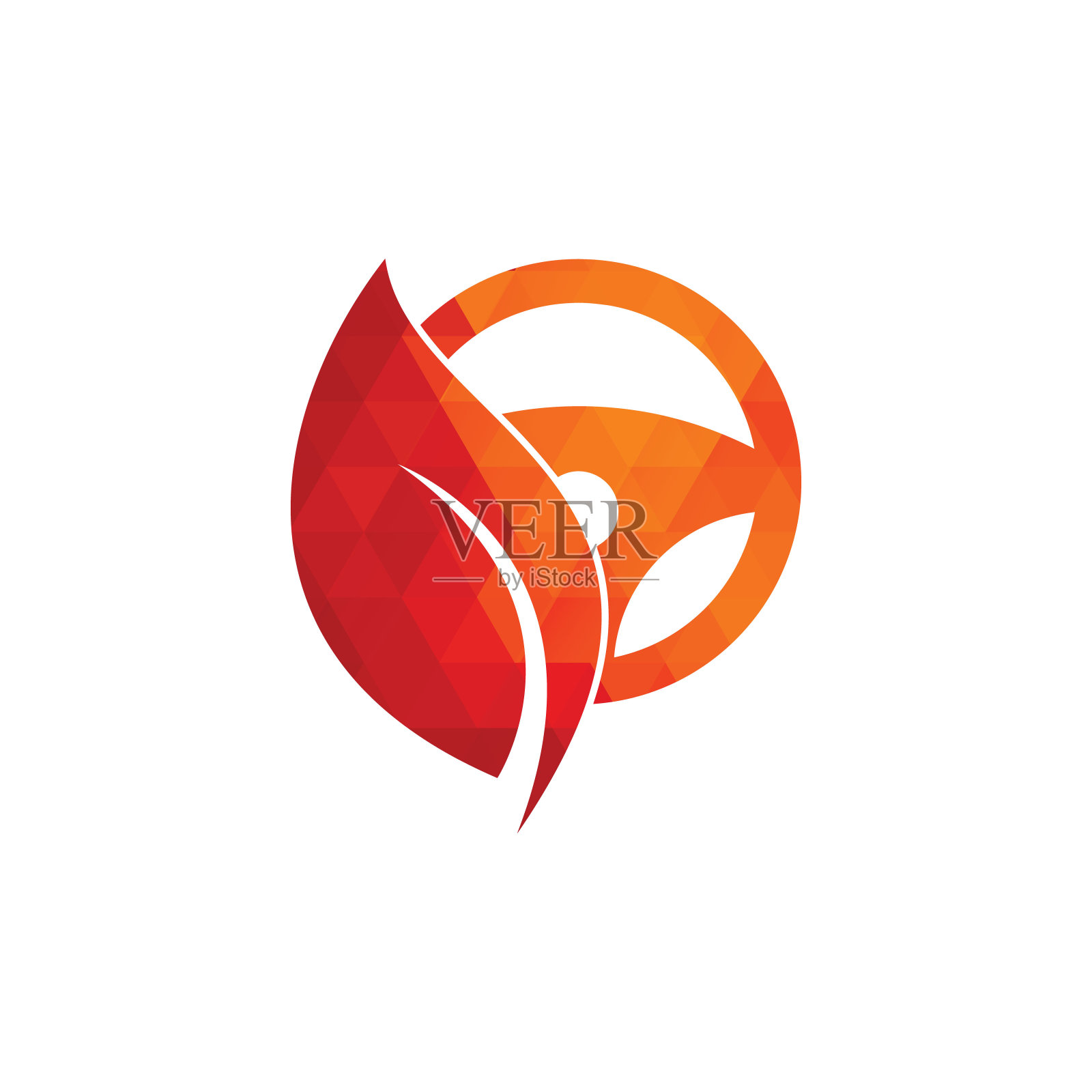 生态方向盘矢量标志设计。插画图片素材