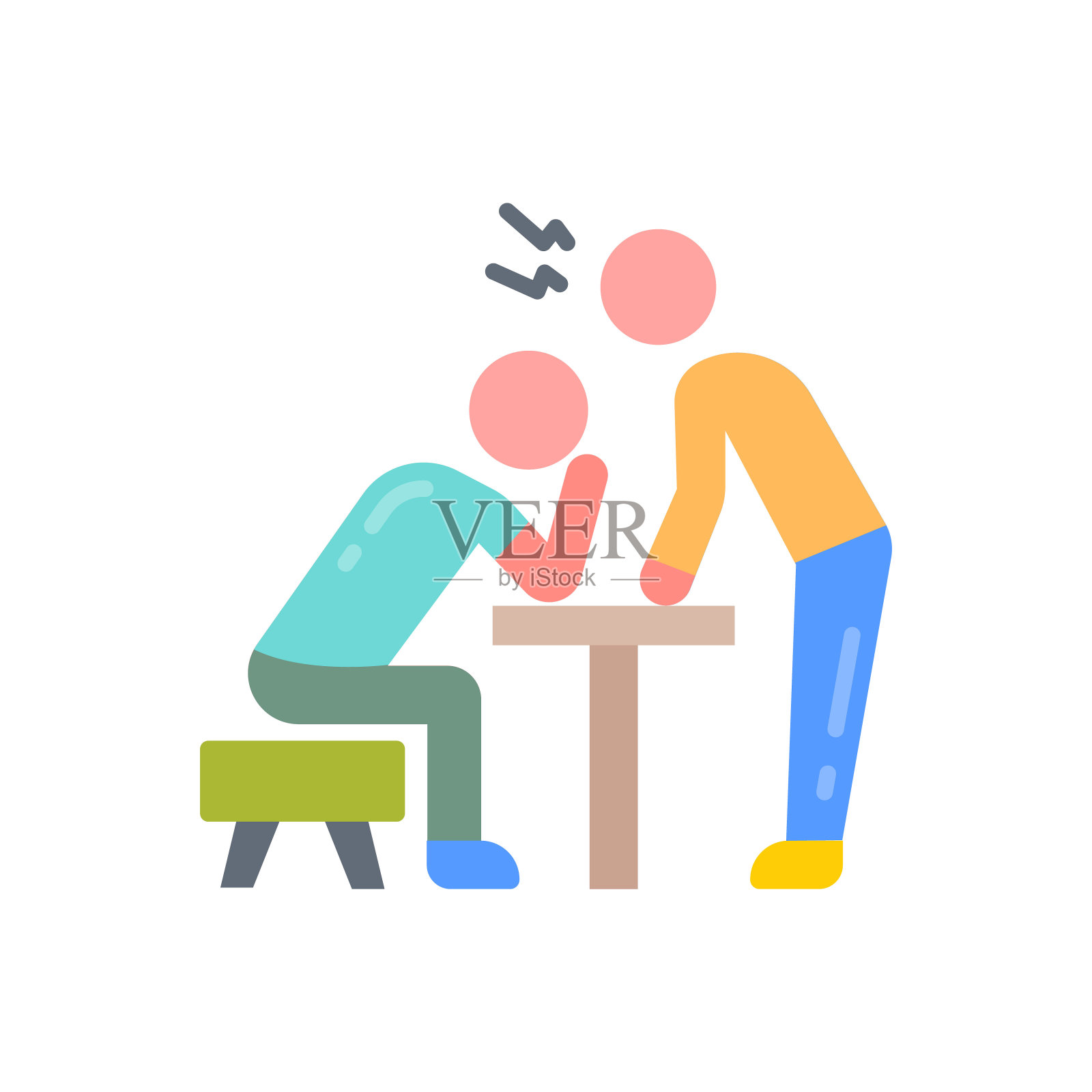 矢量职场暴力图标。标识插画图片素材