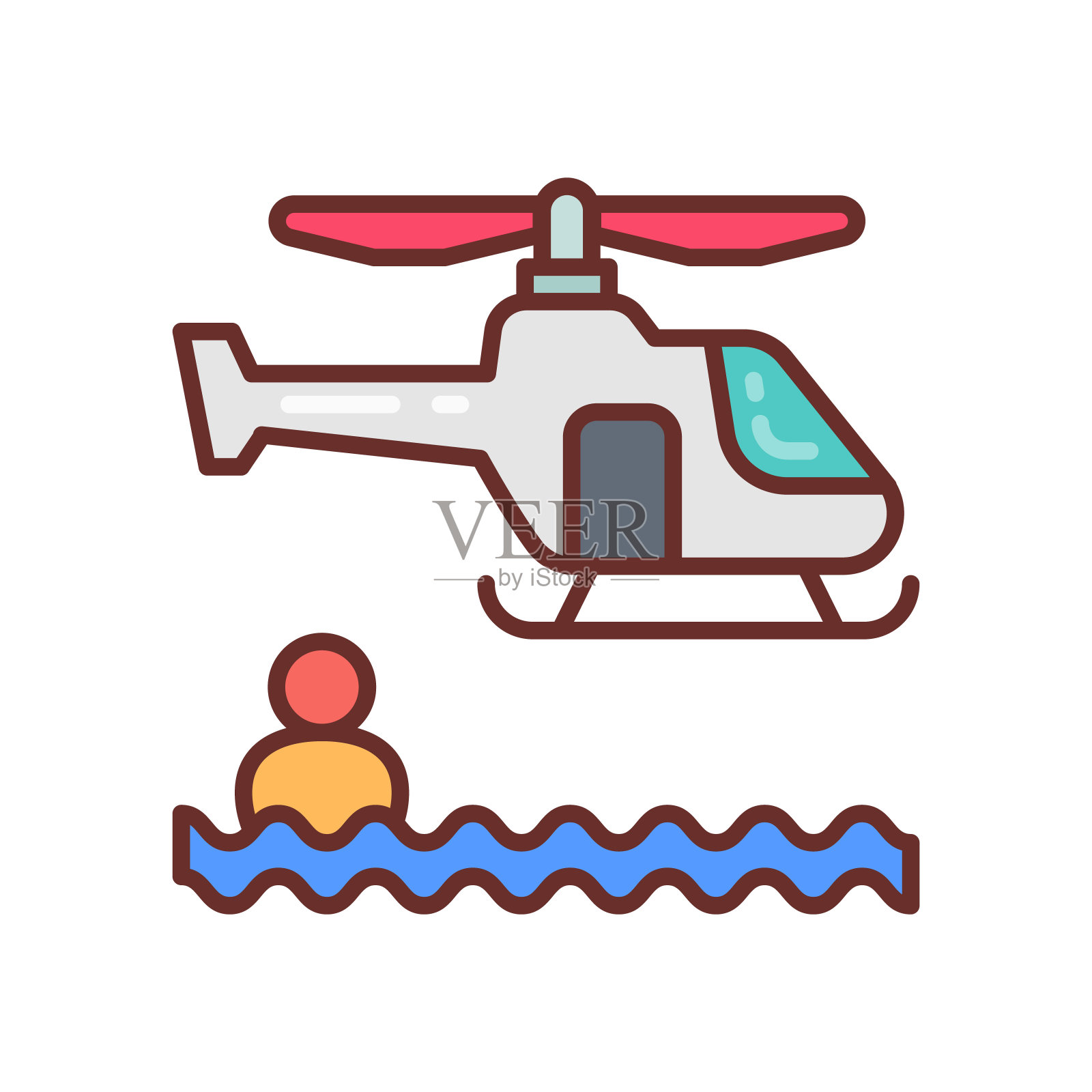 搜索和救援图标在矢量。标识插画图片素材