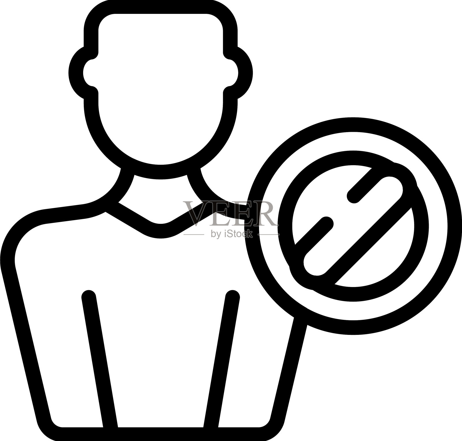 网络数据锁图标轮廓假账户插画图片素材