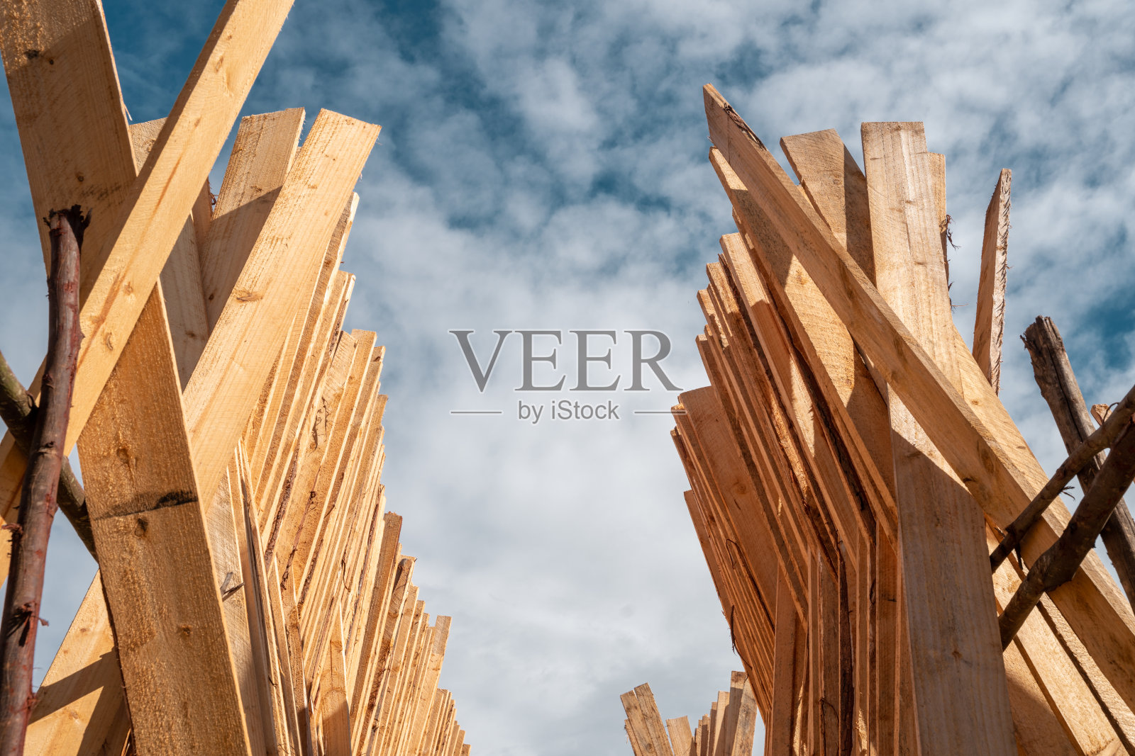 这些木头堆在伊林加地区晾干,然后运往坦桑尼亚的各个地方照片摄影图片