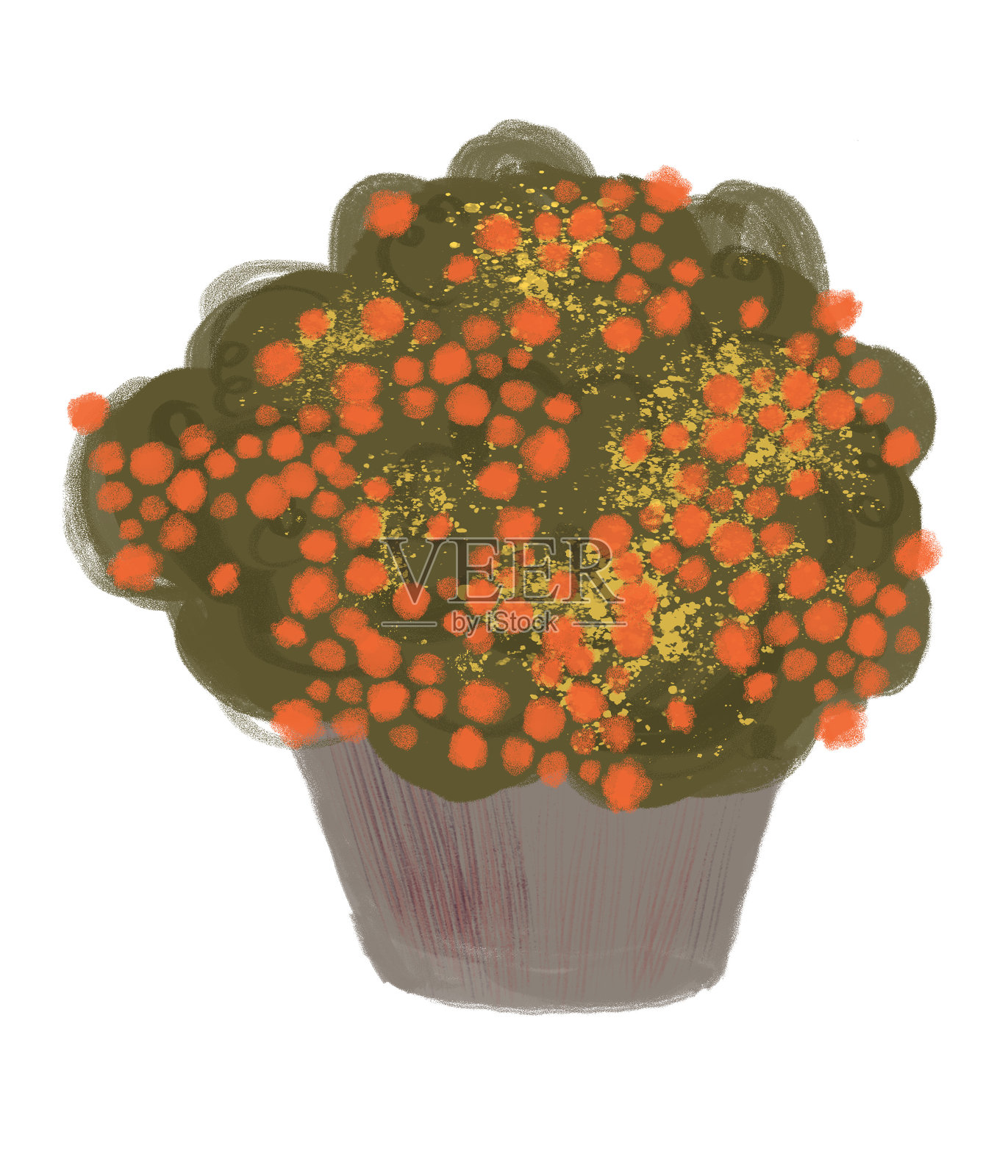 花园盆栽插画图片素材