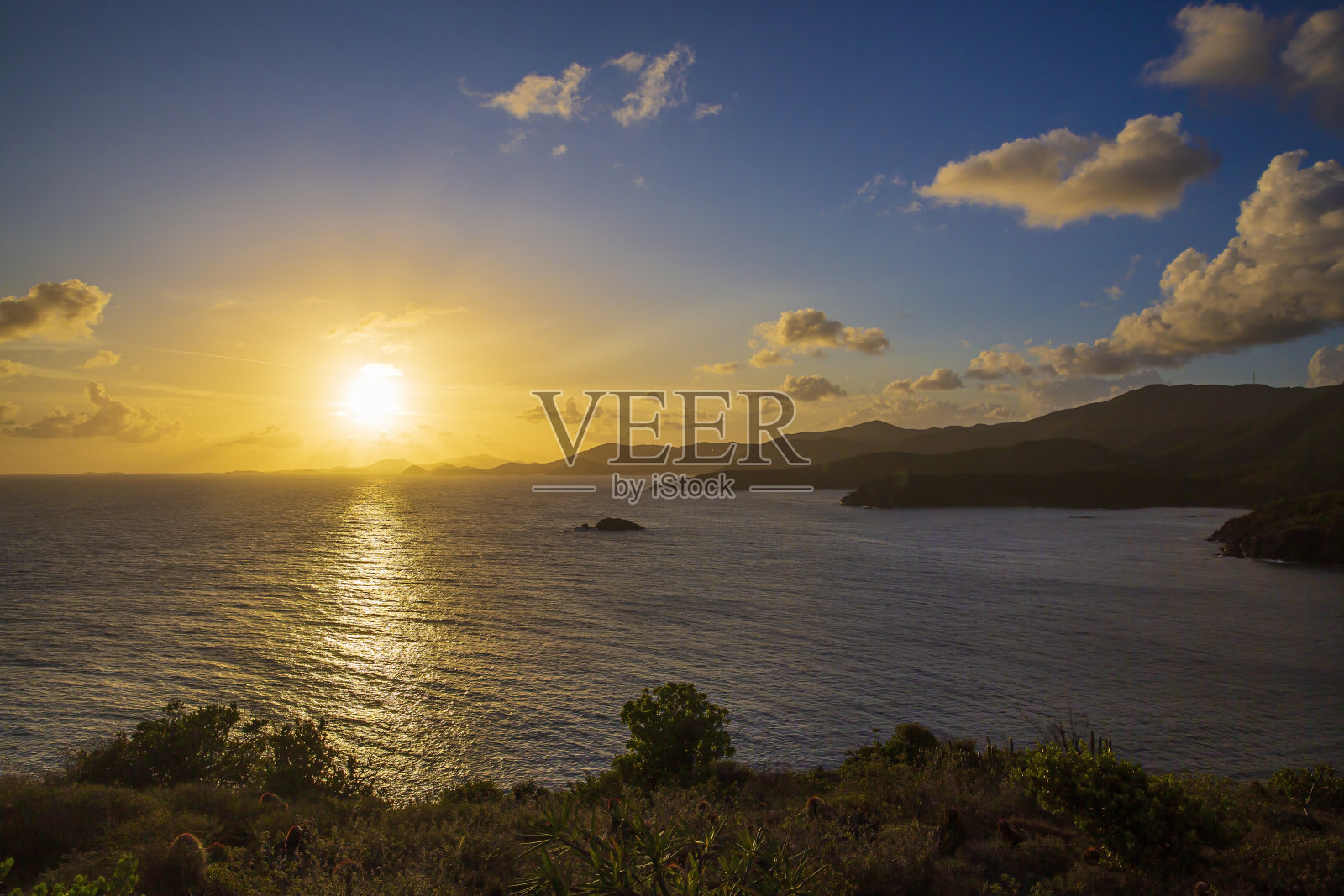 维尔京群岛的日落照片摄影图片