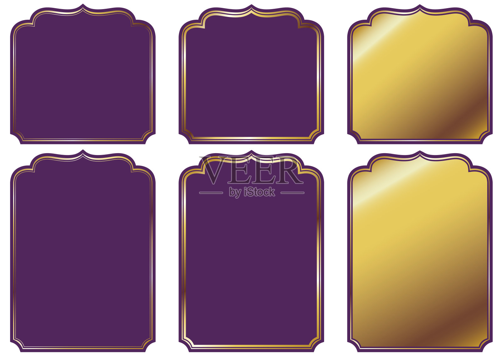 阿拉伯风格装饰框架套装。矢量数据。插画图片素材