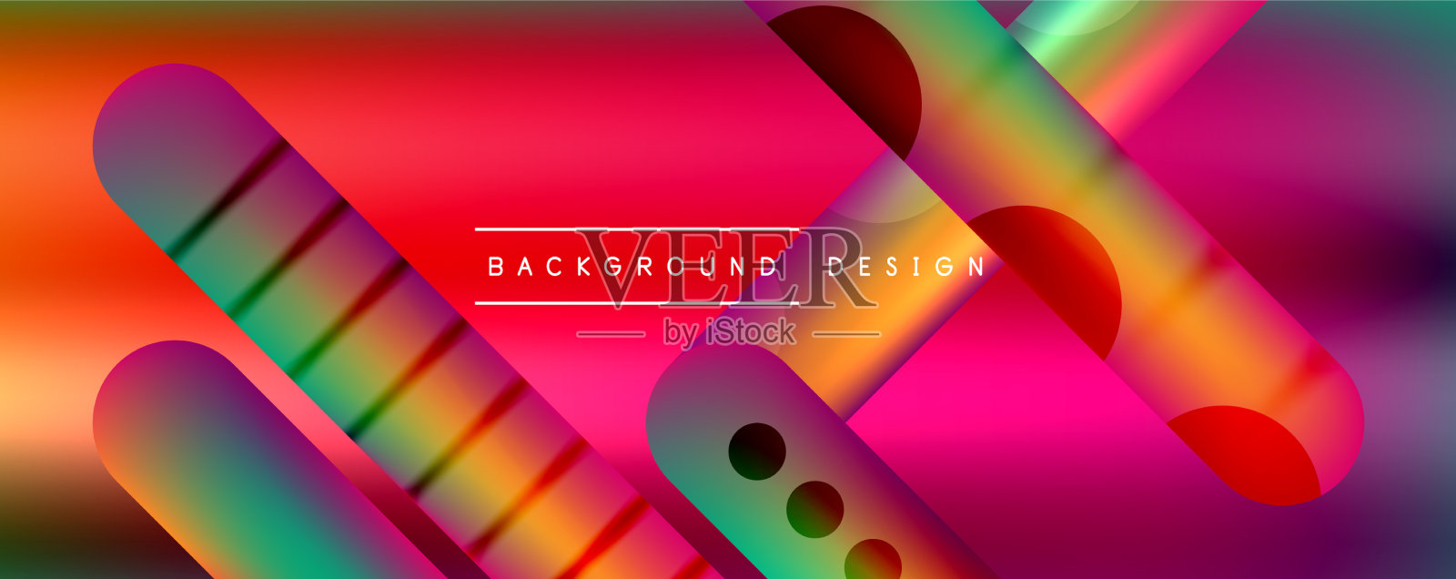 具有流体梯度的圆形和线条插画图片素材