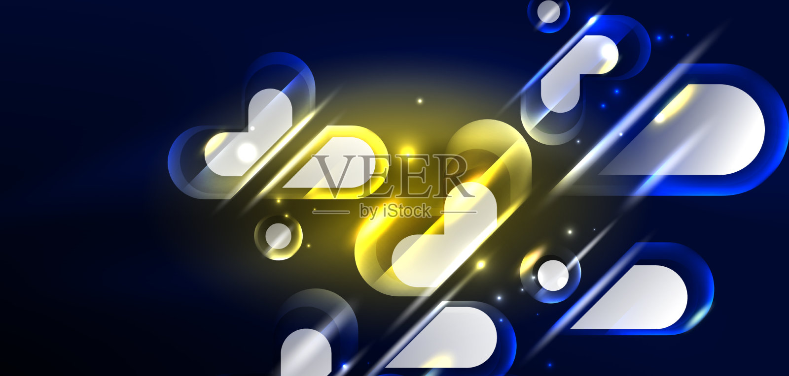 抽象背景发光霓虹灯几何插画图片素材