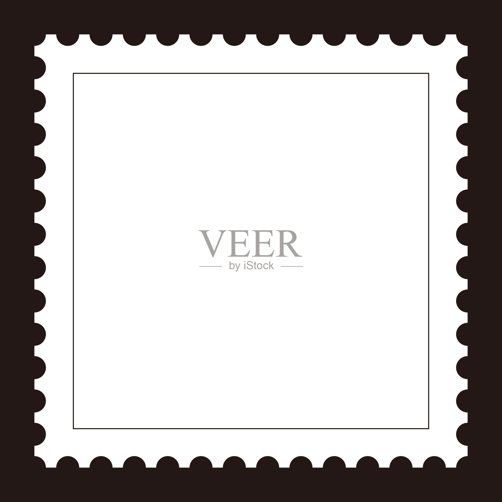 时尚的单色邮票方框插画图片素材