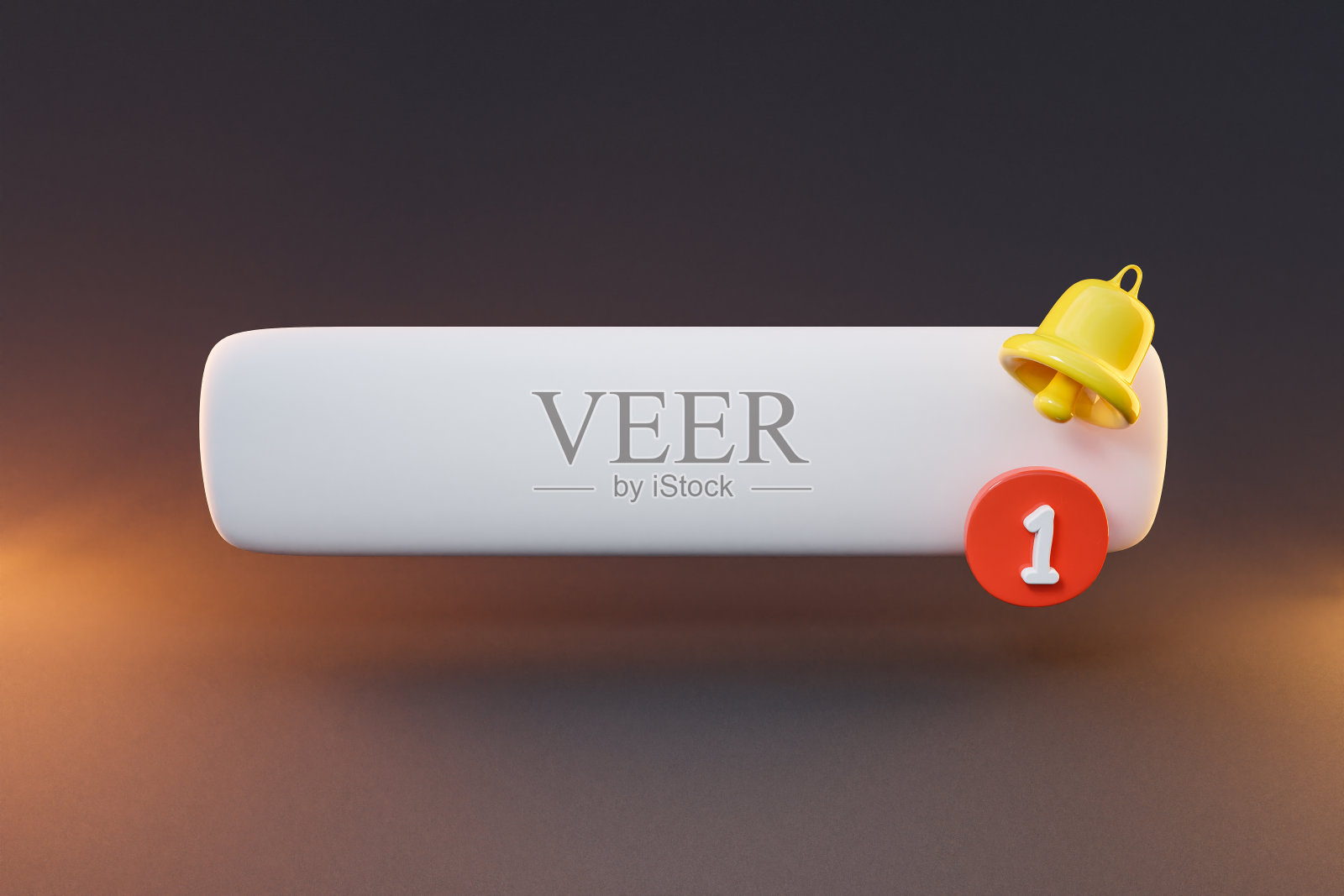 浮动聊天符号的手机应用程序在彩色无限的背景;提醒钟图标符号;三维演示照片摄影图片