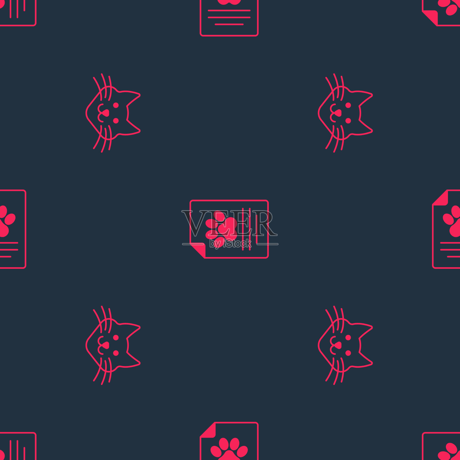 设置猫和医疗临床记录宠物图标素材