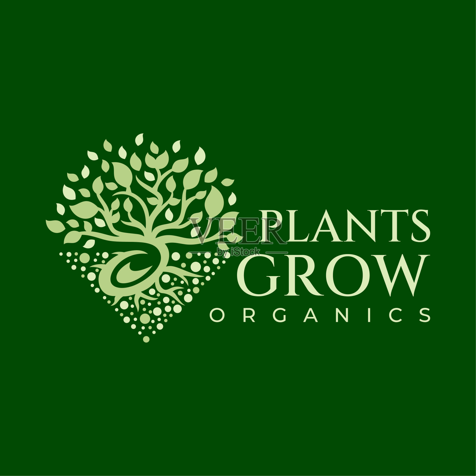 说明性自然植物生长设计。现代有机种子植物品牌。插画图片素材