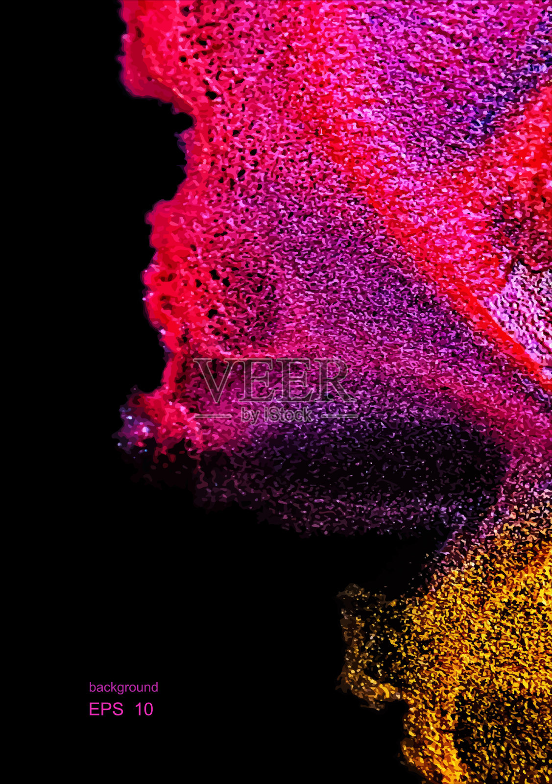 酒精油墨矢量纹理横幅。流体墨水抽象背景。插画图片素材