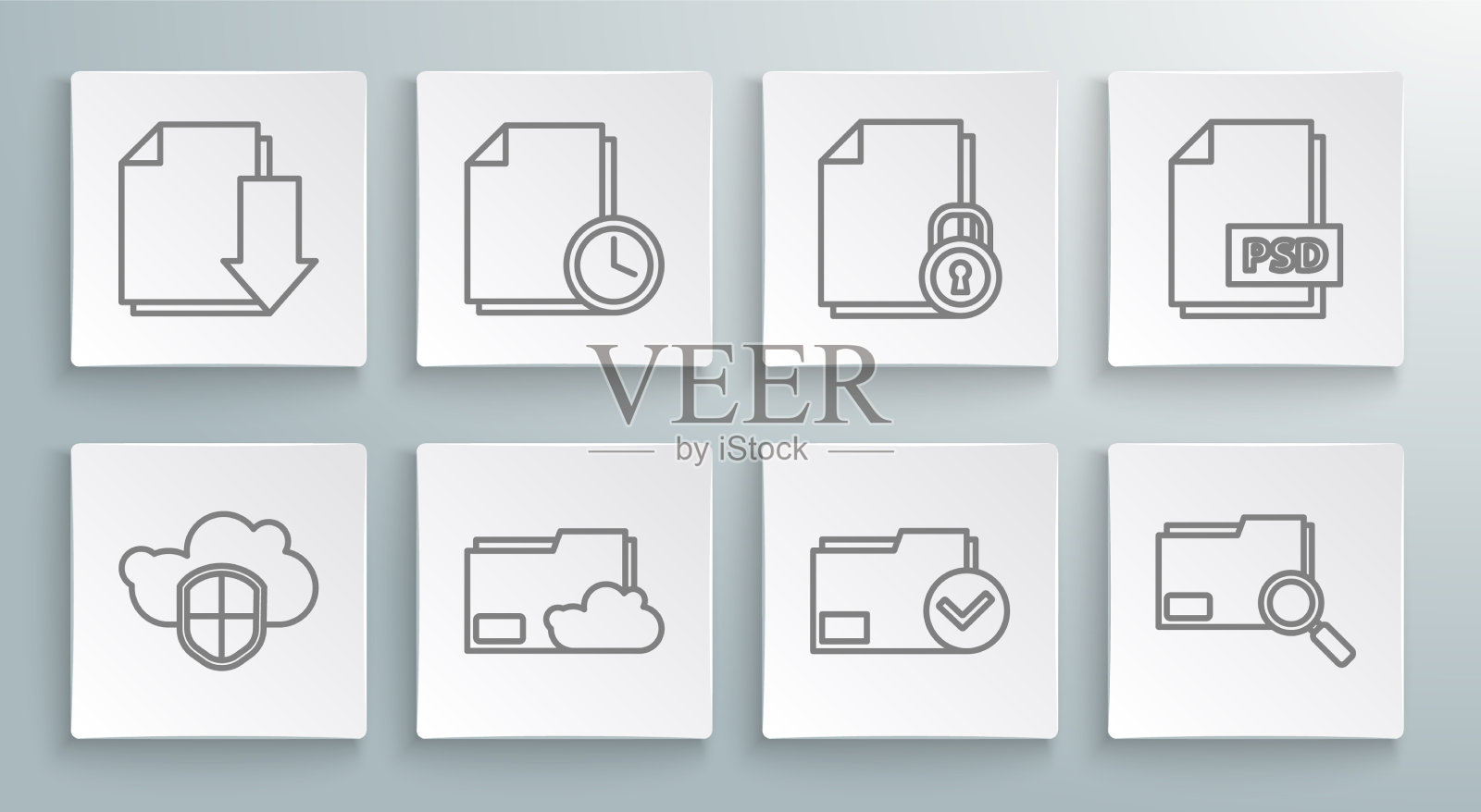 设置线云和屏蔽文件与时钟图标素材