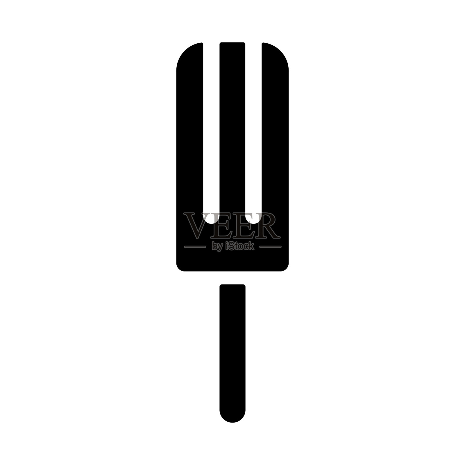 冰淇淋棒上的黑色轮廓图标上的白色插画图片素材