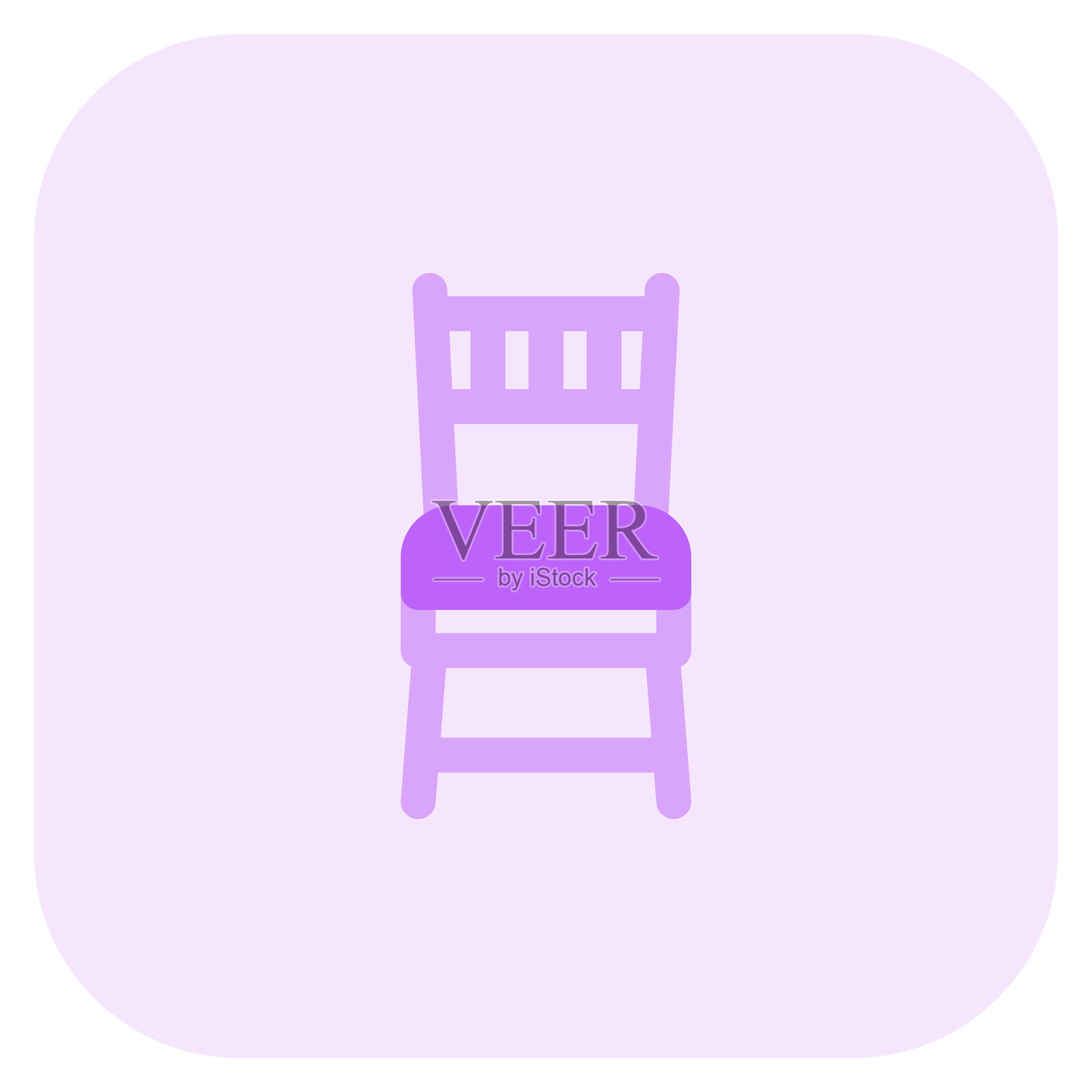 Chiavarina有一把带坐垫的木椅图标素材