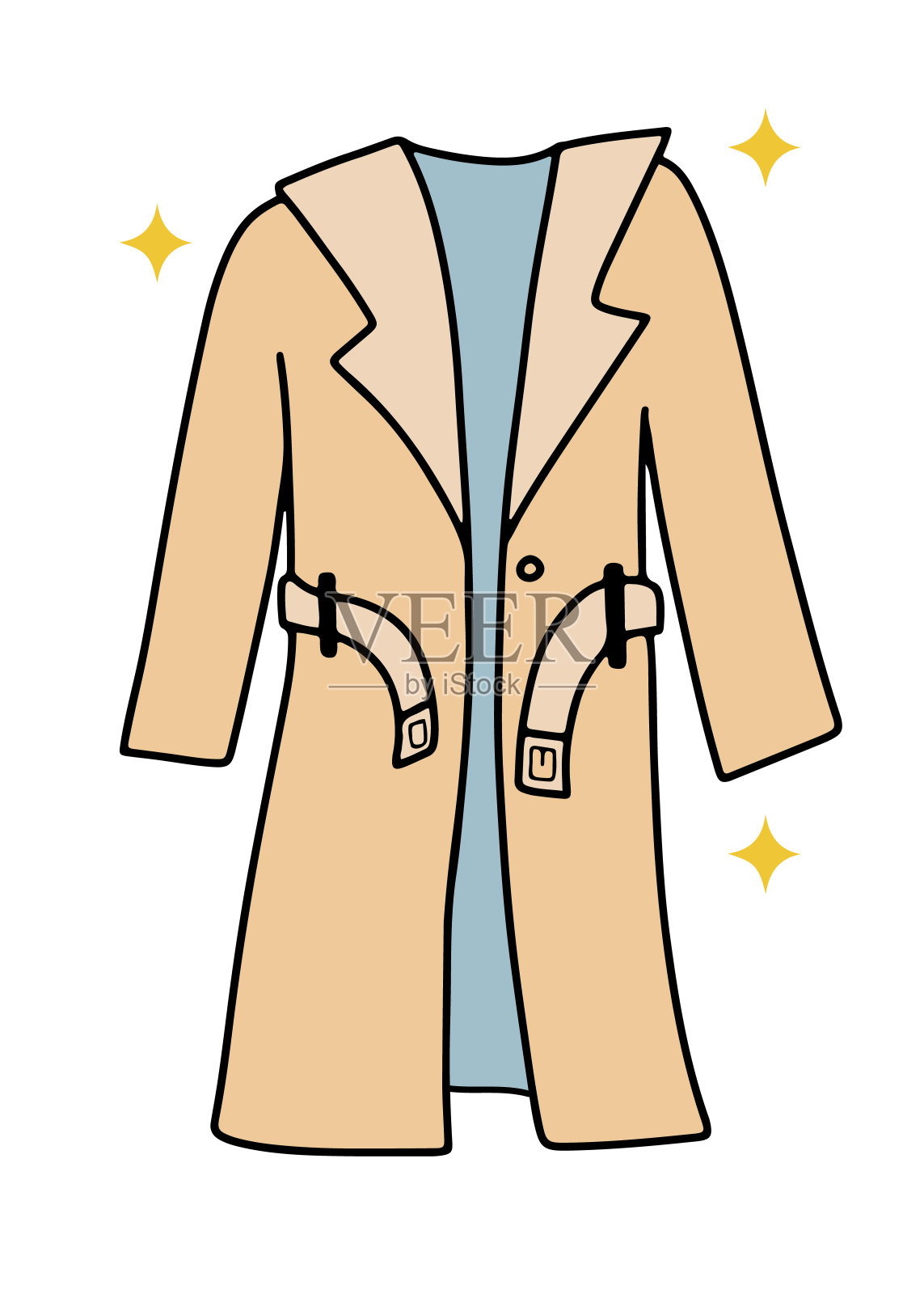 风衣插画图片素材