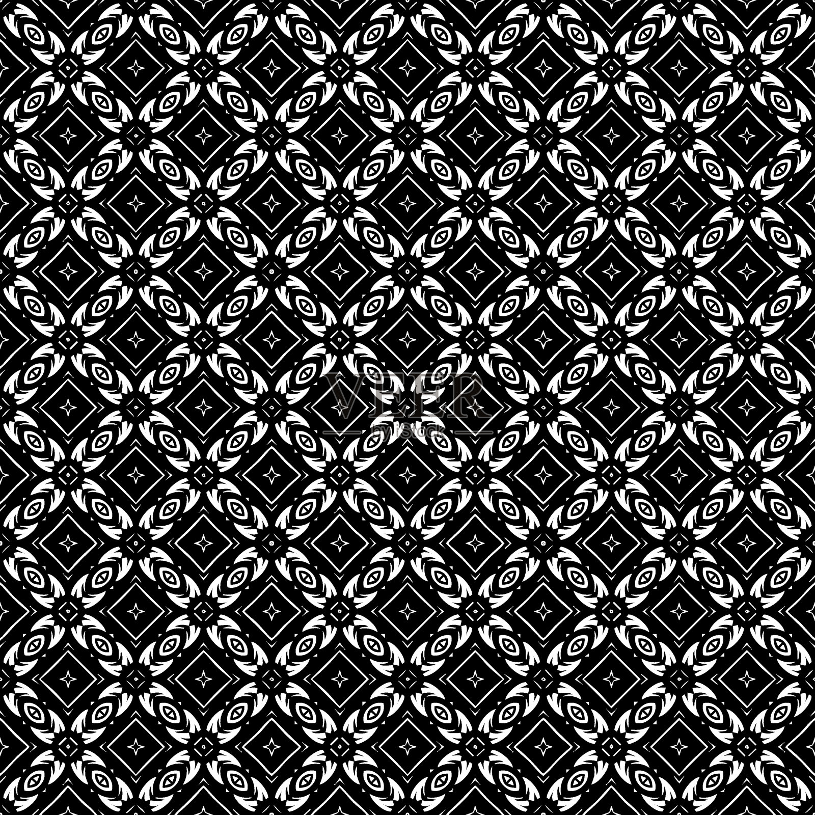 黑白无缝图案纹理。灰度装饰平面设计。插画图片素材