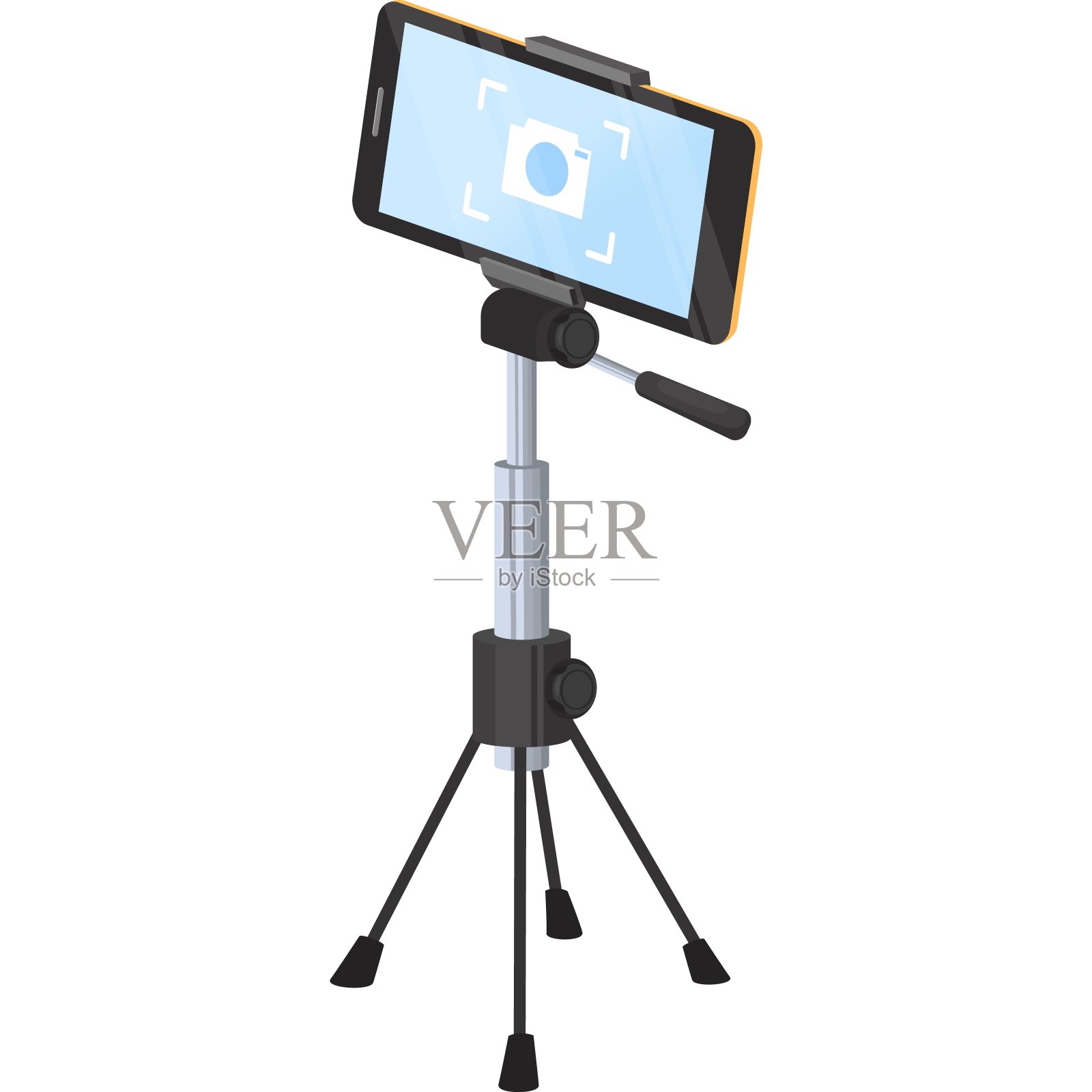手机三脚架站矢量图标移动设备视频电话拍摄插画图片素材