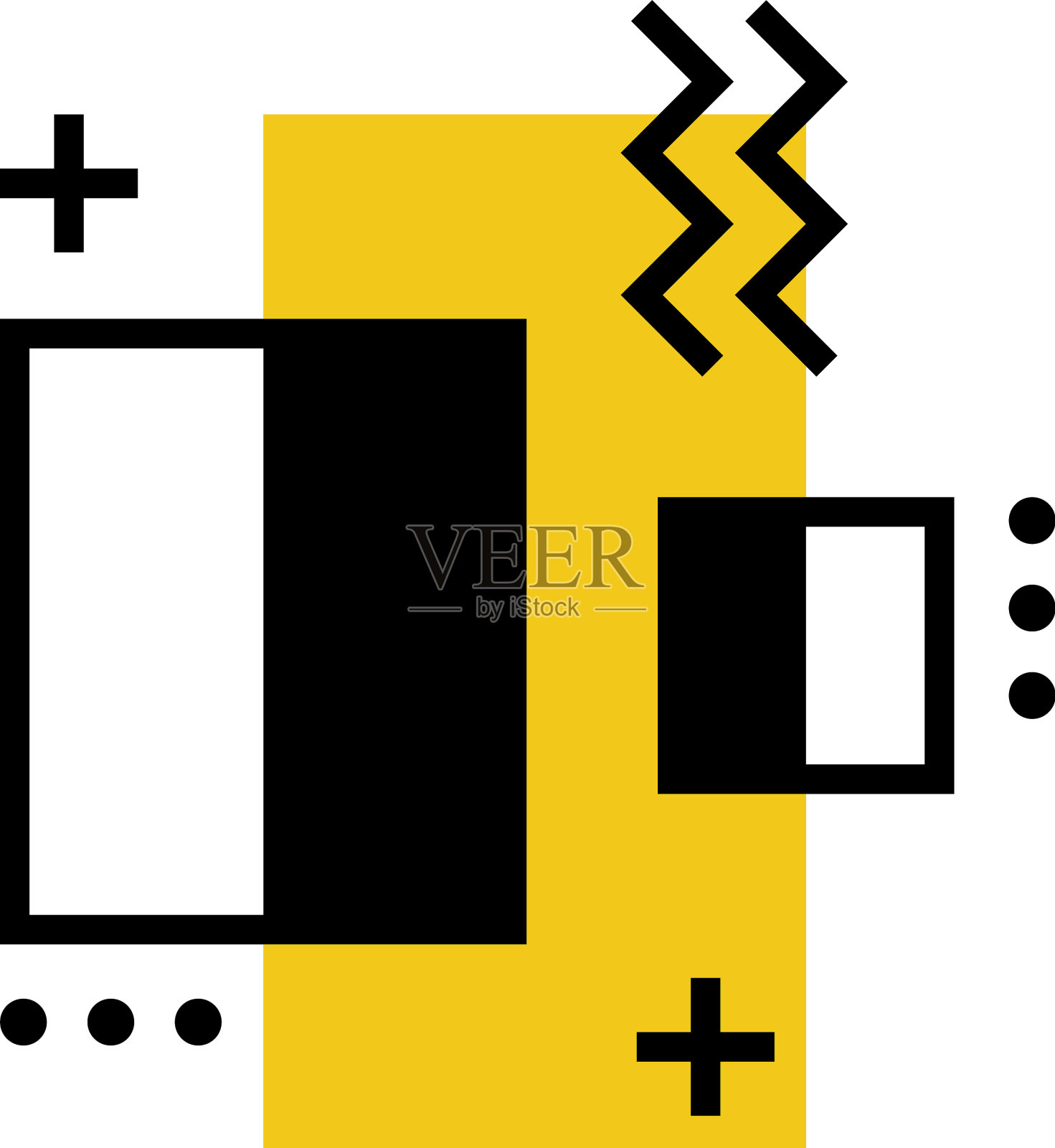 现代黑色几何形状在最小的风格和插画图片素材