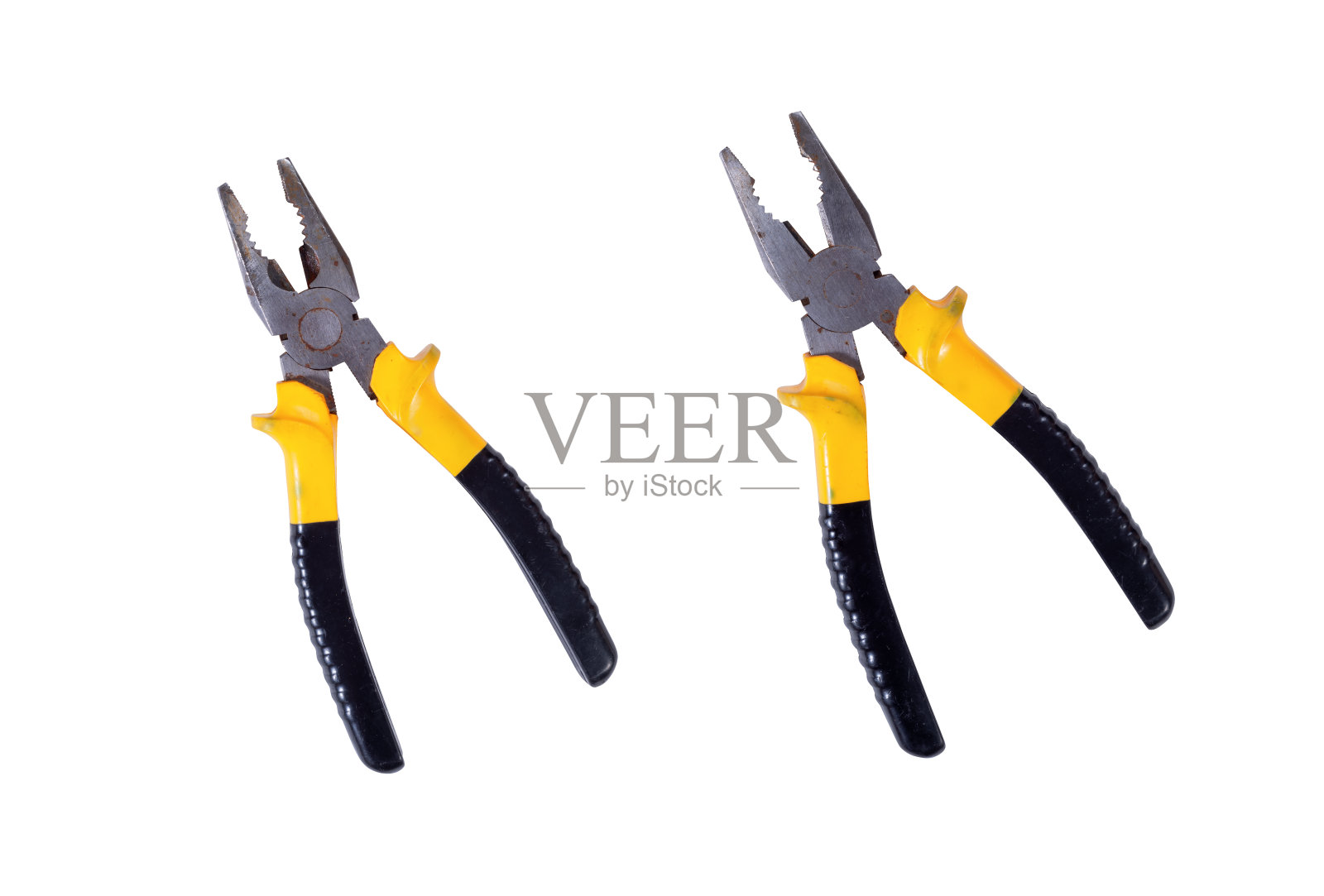 钳子孤立在白色背景上。金属钢设备的弯曲,切割,施工和维修。文件与剪辑路径。照片摄影图片