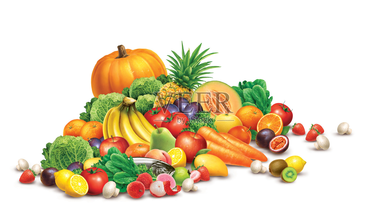 水果混合,在白色的背景照片摄影图片