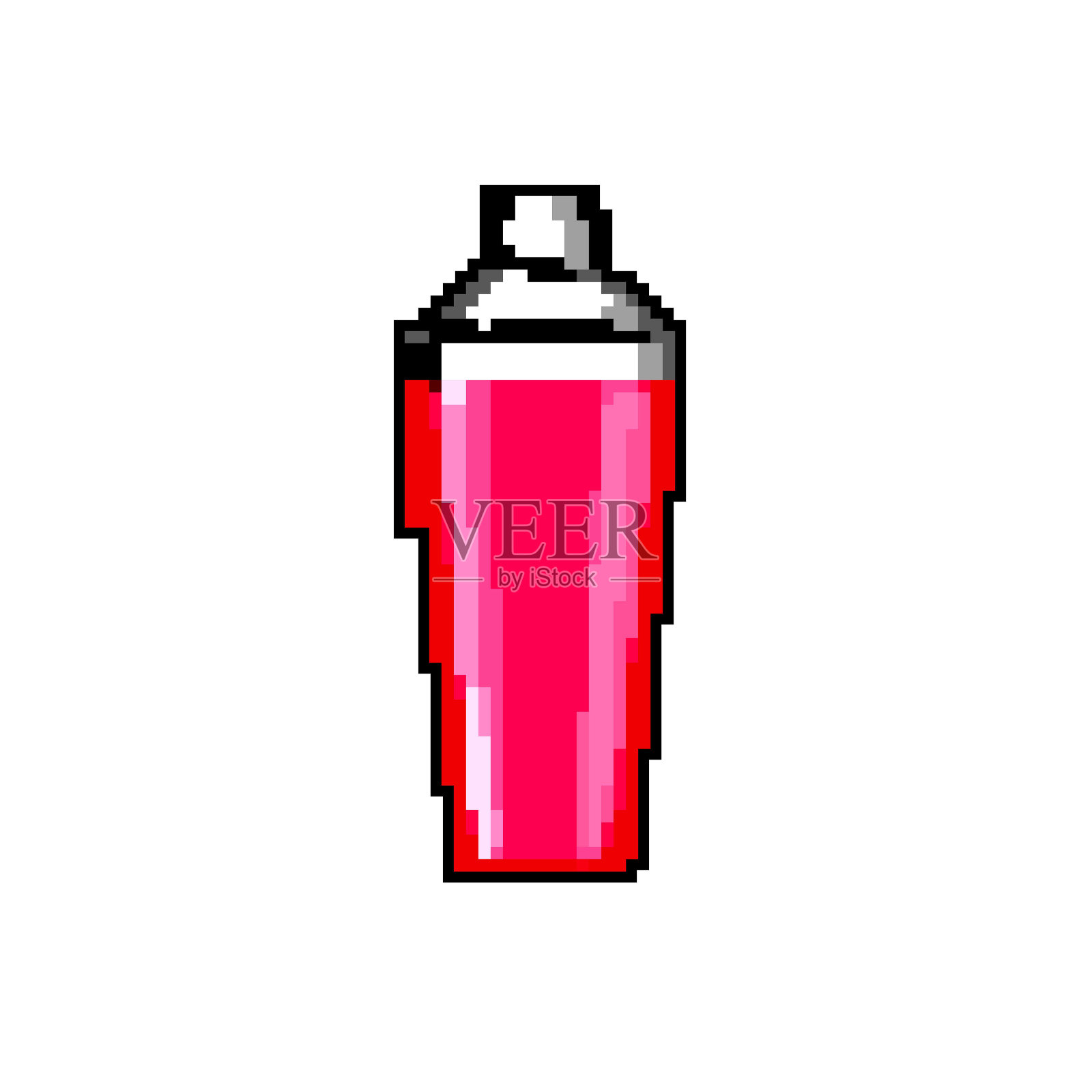 金属鸡尾酒摇壶游戏像素艺术矢量插图插画图片素材