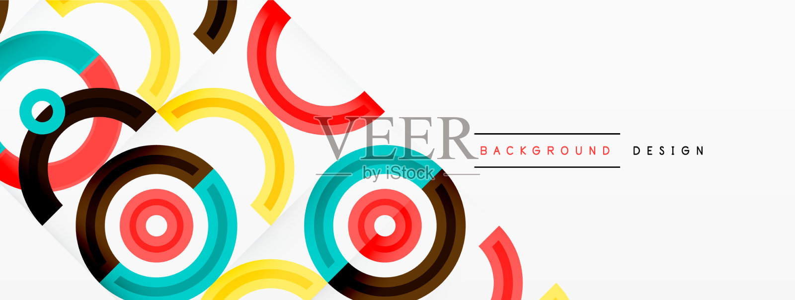 彩色的圆形抽象背景,充满活力插画图片素材