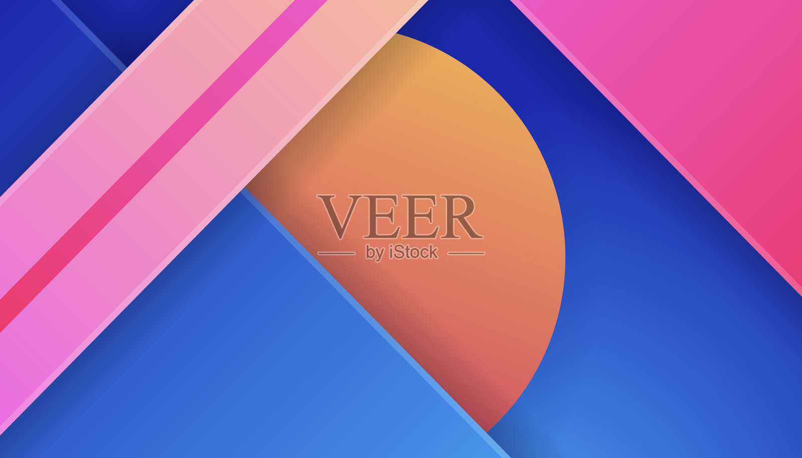 抽象的蓝色背景与霓虹渐变插画图片素材