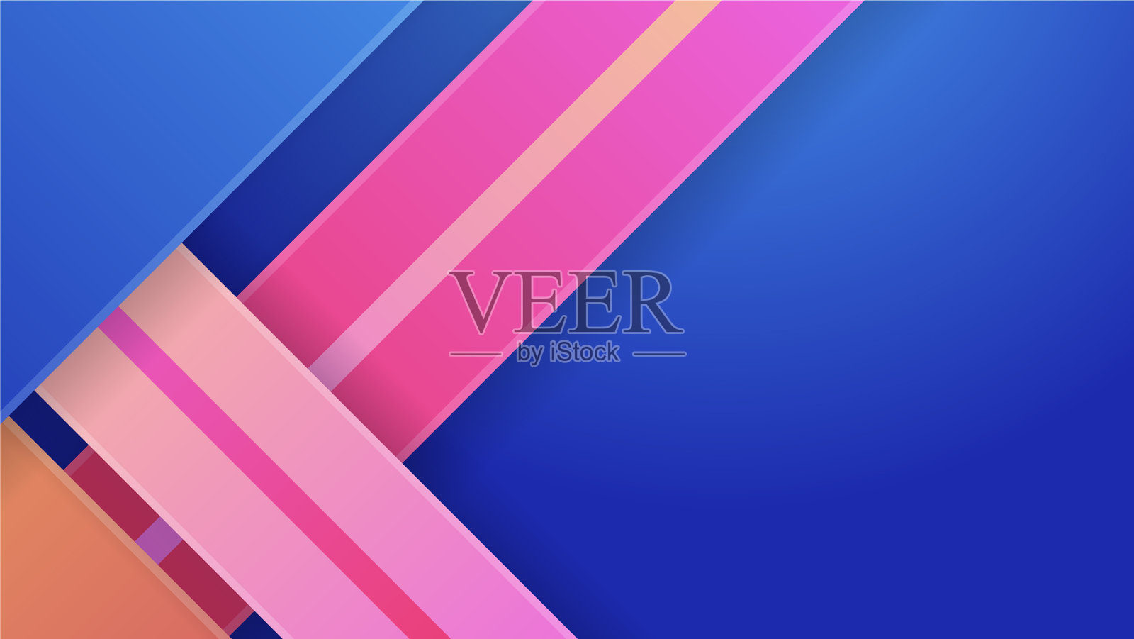 抽象的蓝色背景与霓虹渐变插画图片素材