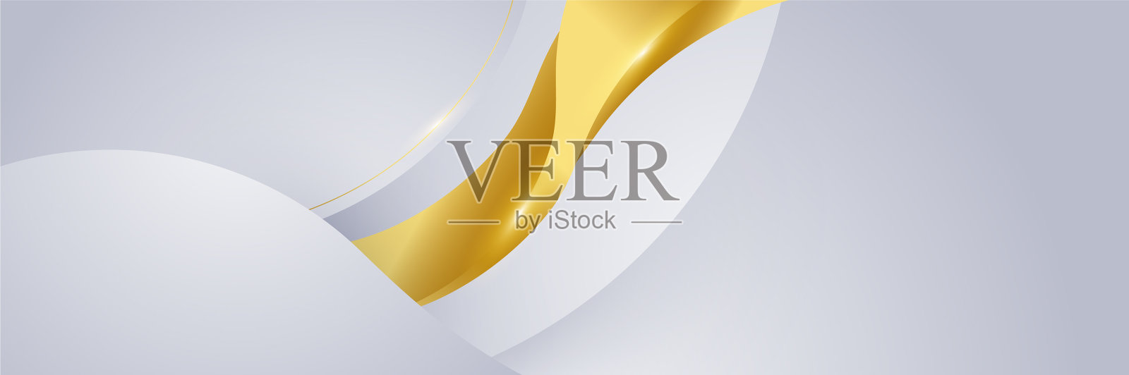 现代白色和金色抽象背景横幅插画图片素材