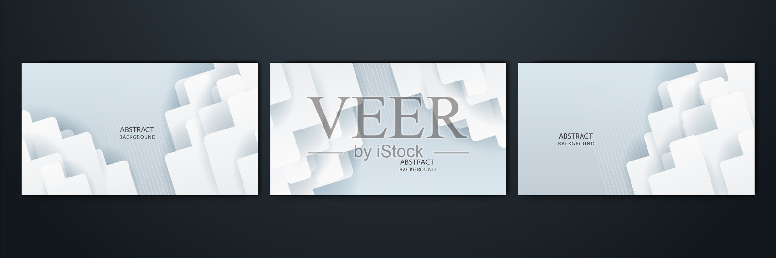 一组白色抽象现代背景设计插画图片素材