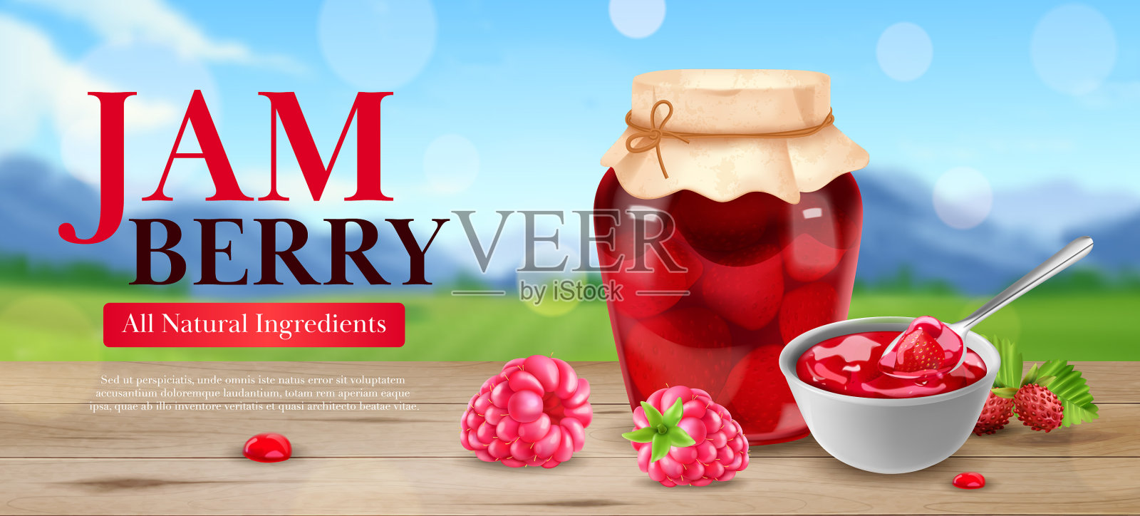 现实果酱海报插画图片素材