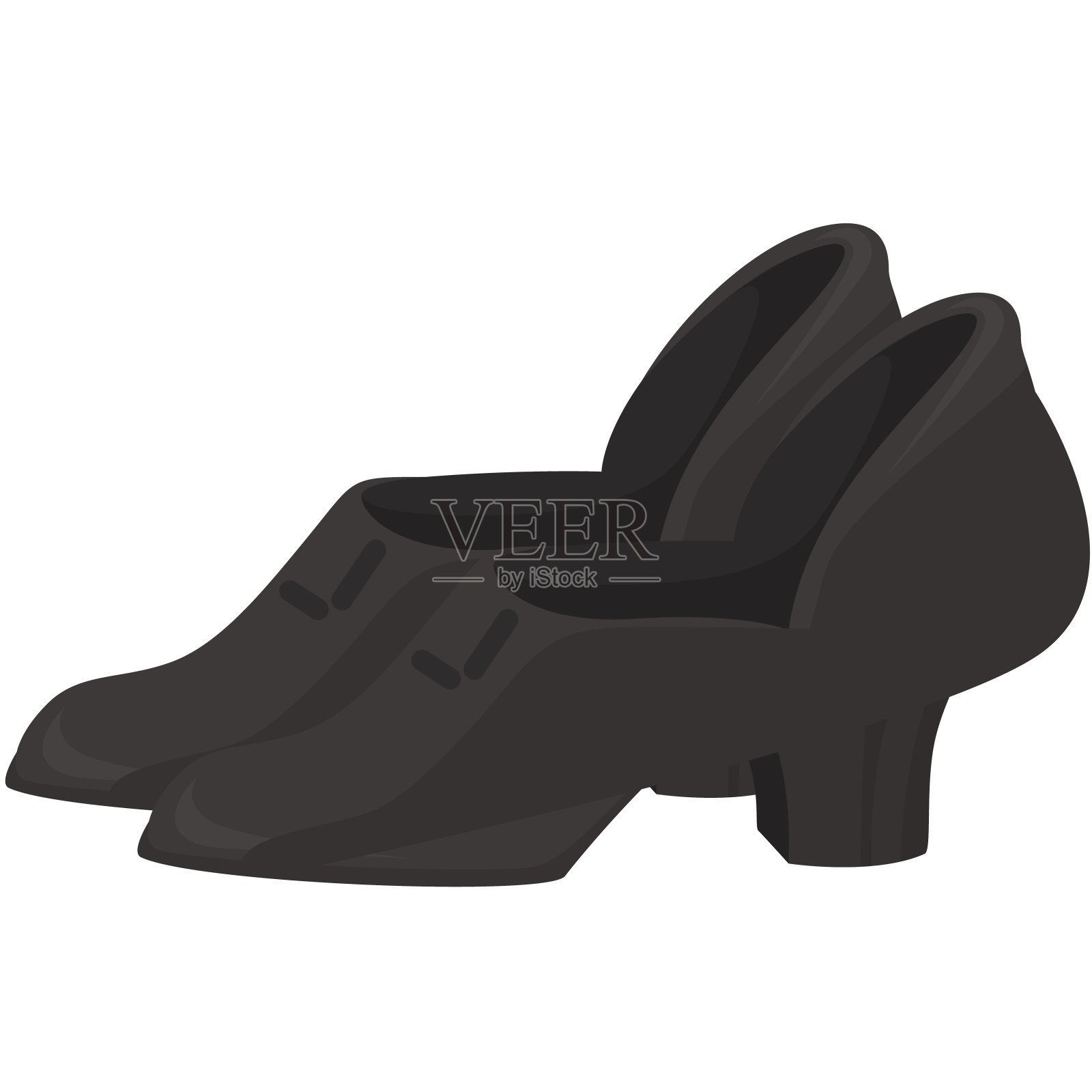 复古女鞋矢量图标插画图片素材