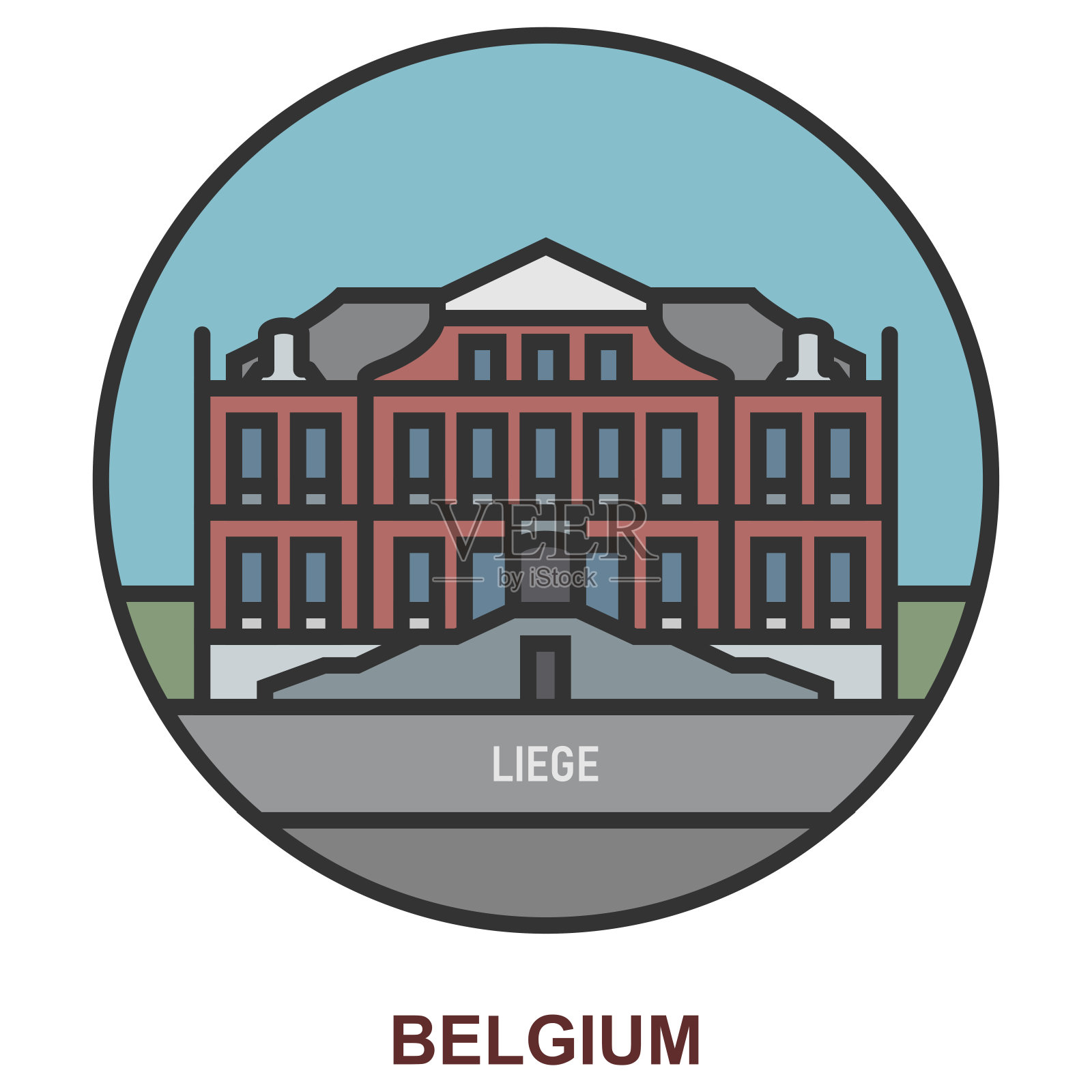 列日。比利时的城市和城镇插画图片素材