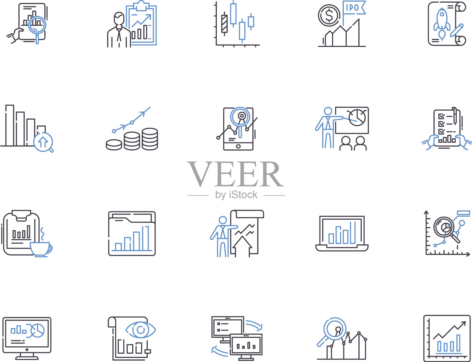 统计概述图标收集统计图标素材