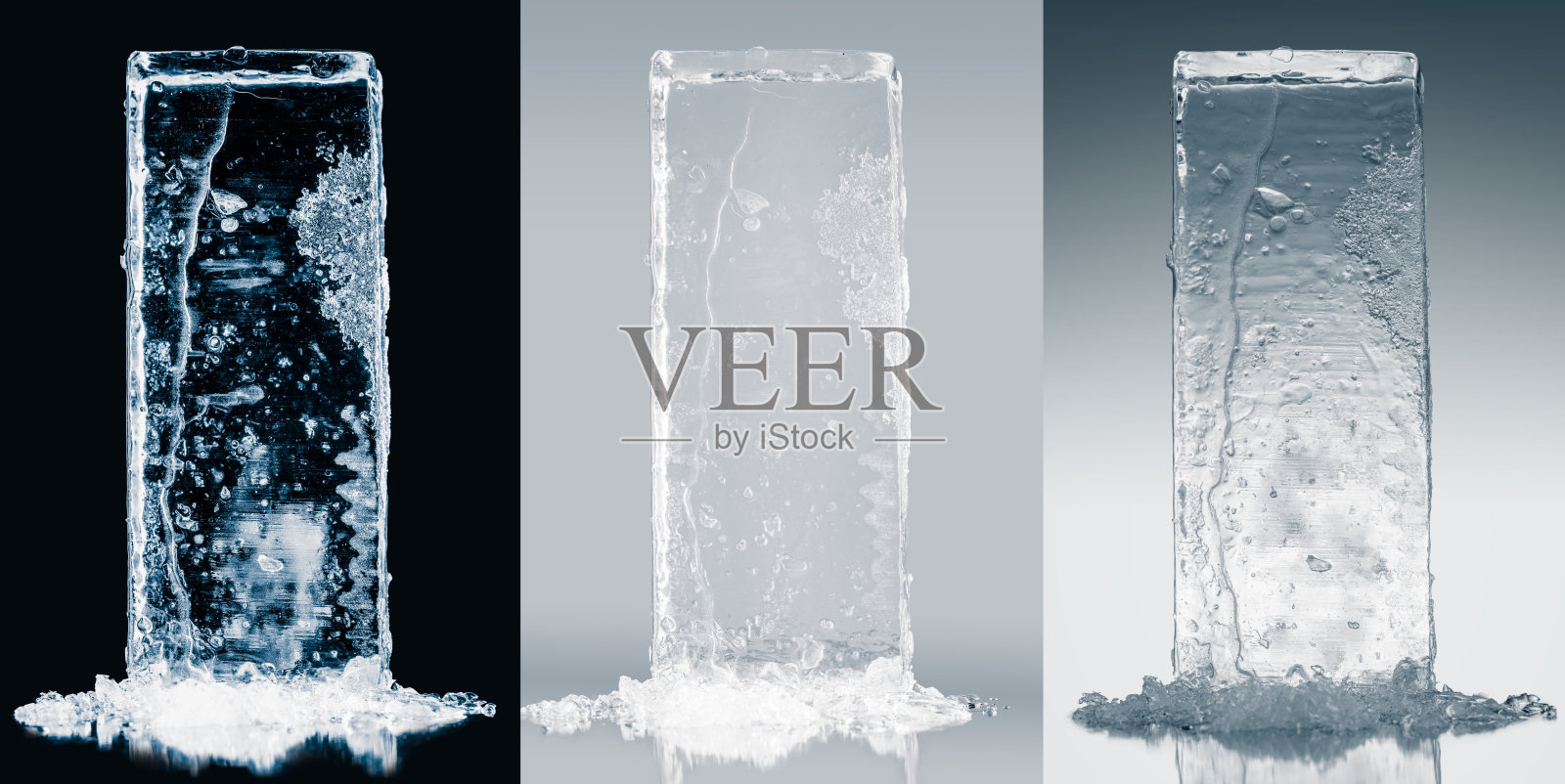 冰块在不同背景下的三种照明方案,更真实的产品植入。照片摄影图片