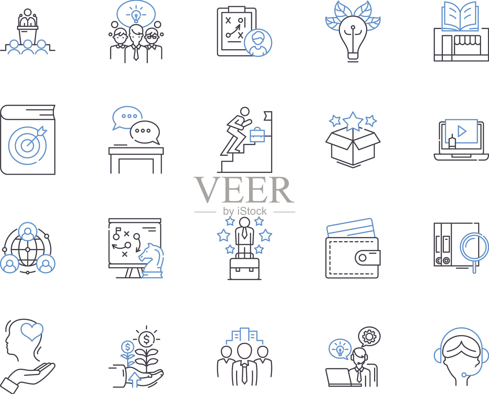 业务流程大纲图标集合图标素材