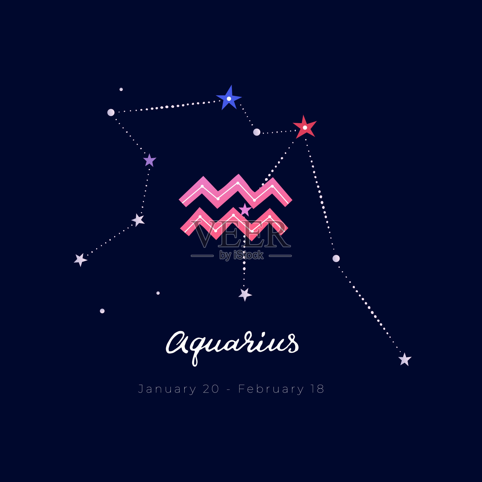 水瓶座的符号插画图片素材