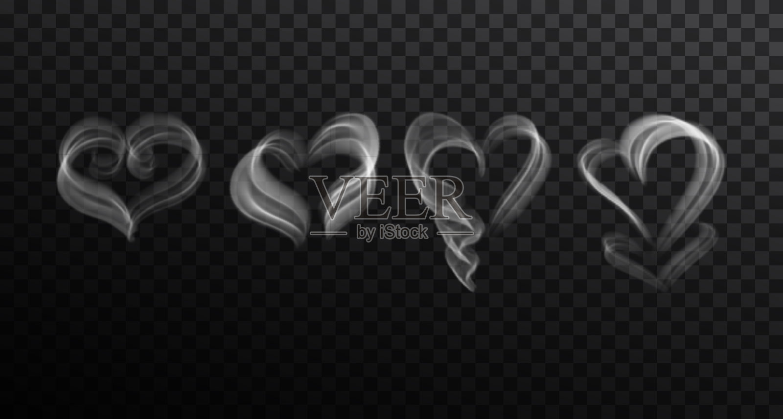 爱情的象征来自白烟。矢量插图。插画图片素材