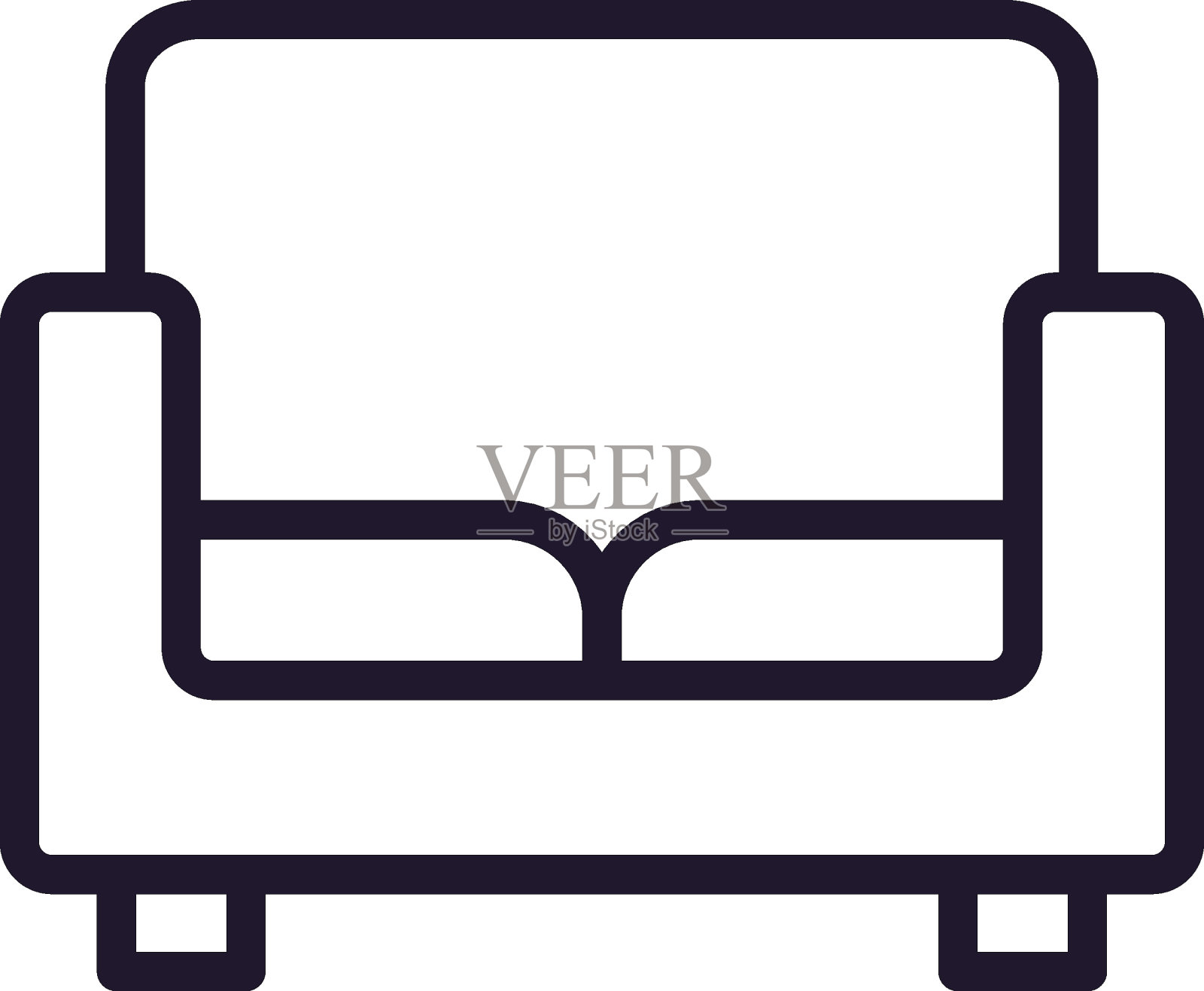 沙发概念图:适用于Logo、移动应用和网站的矢量图标插画图片素材